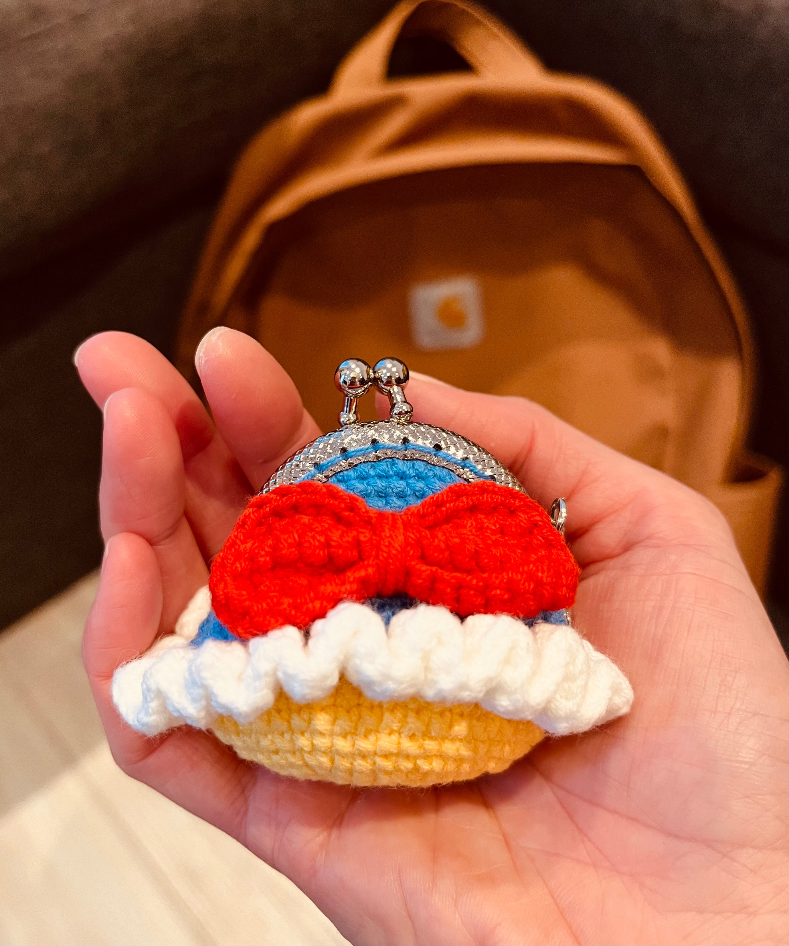 Handmade Crochet Keychain Purse I , Cute Character Keyholder, Winnie the Pooh, Mickey,  Hello Kitty, Puppy, Tiger, Cute Bag Charm