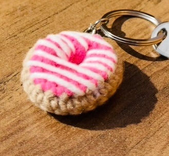 Crochet Mini Donut Keyring/ Cute Donut Bag Charm Handmade