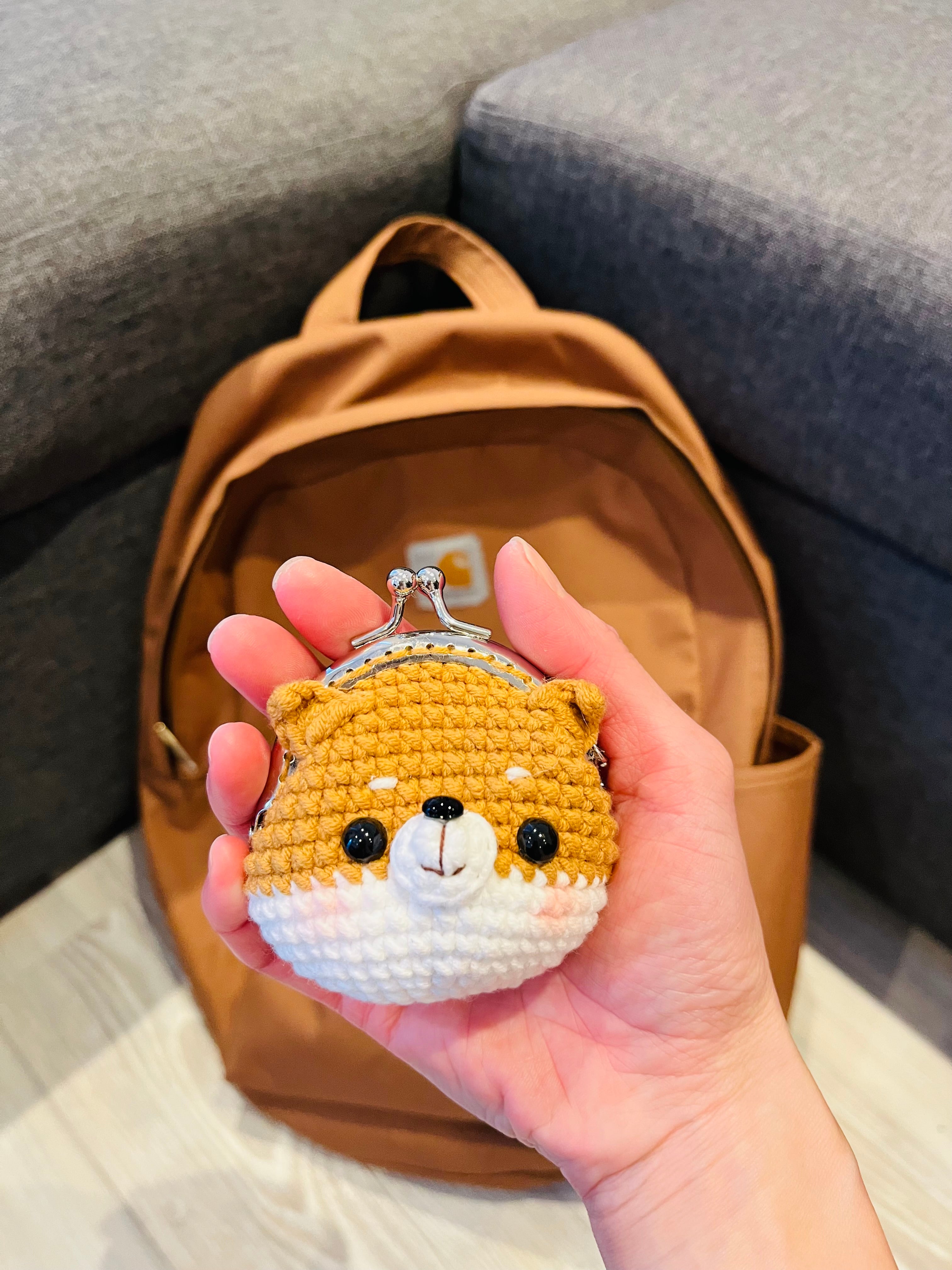 Handmade Crochet Keychain Purse I , Cute Character Keyholder, Winnie the Pooh, Mickey,  Hello Kitty, Puppy, Tiger, Cute Bag Charm