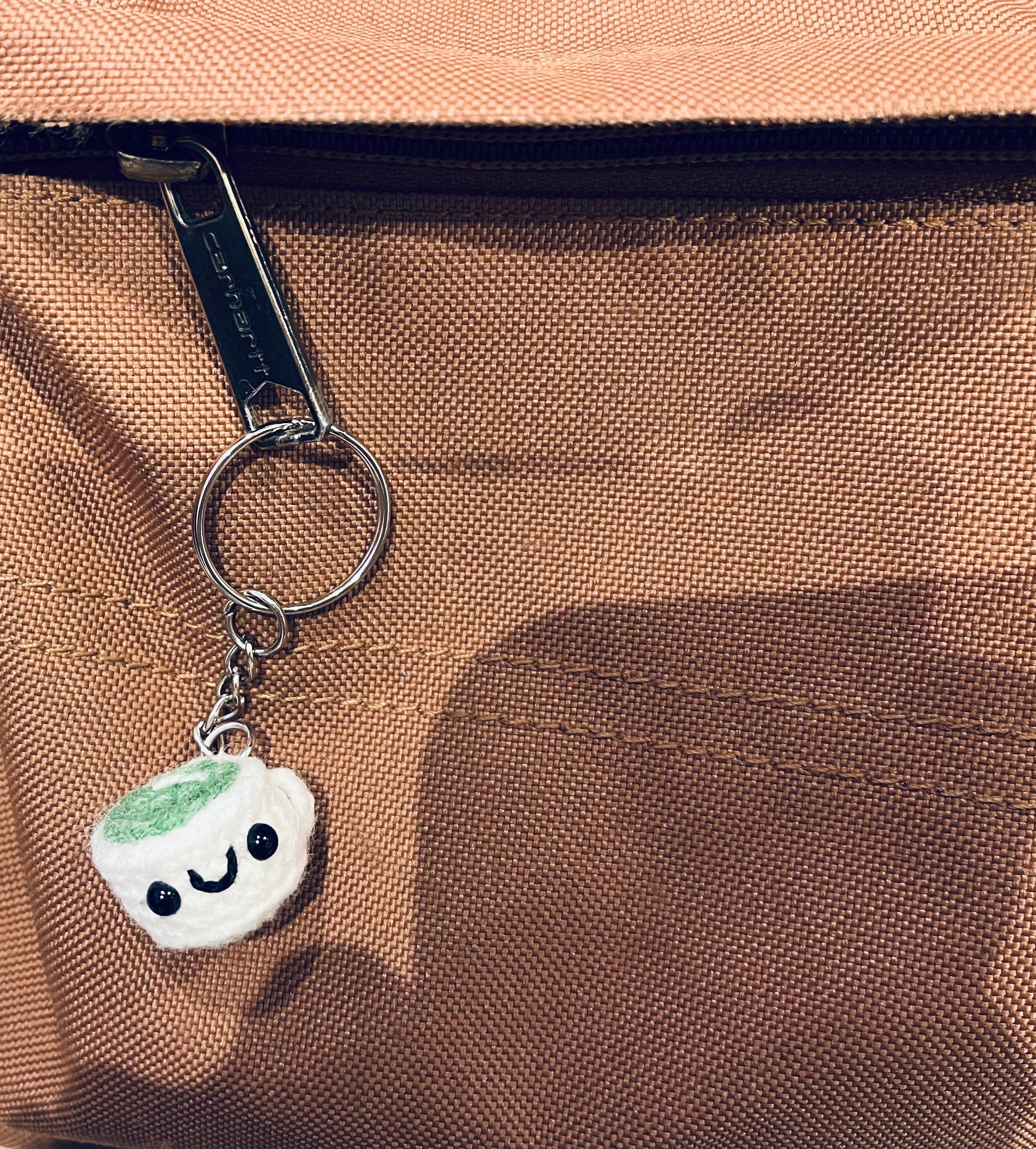 Crochet Mini Latte, Matcha, Mocha Marshmallow Keyring/Cute Handmade Latte, Matcha, Mocha Marshmallow Bag Charm