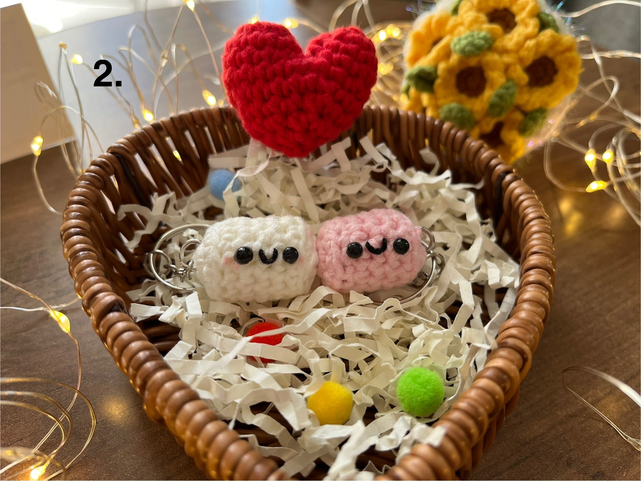 Magnetic Crochet Marshmallow Keychain Set, Couple Keychains, Valentine’s Day Gift, Handmade Cute Bag Charm, His and Hers Gift