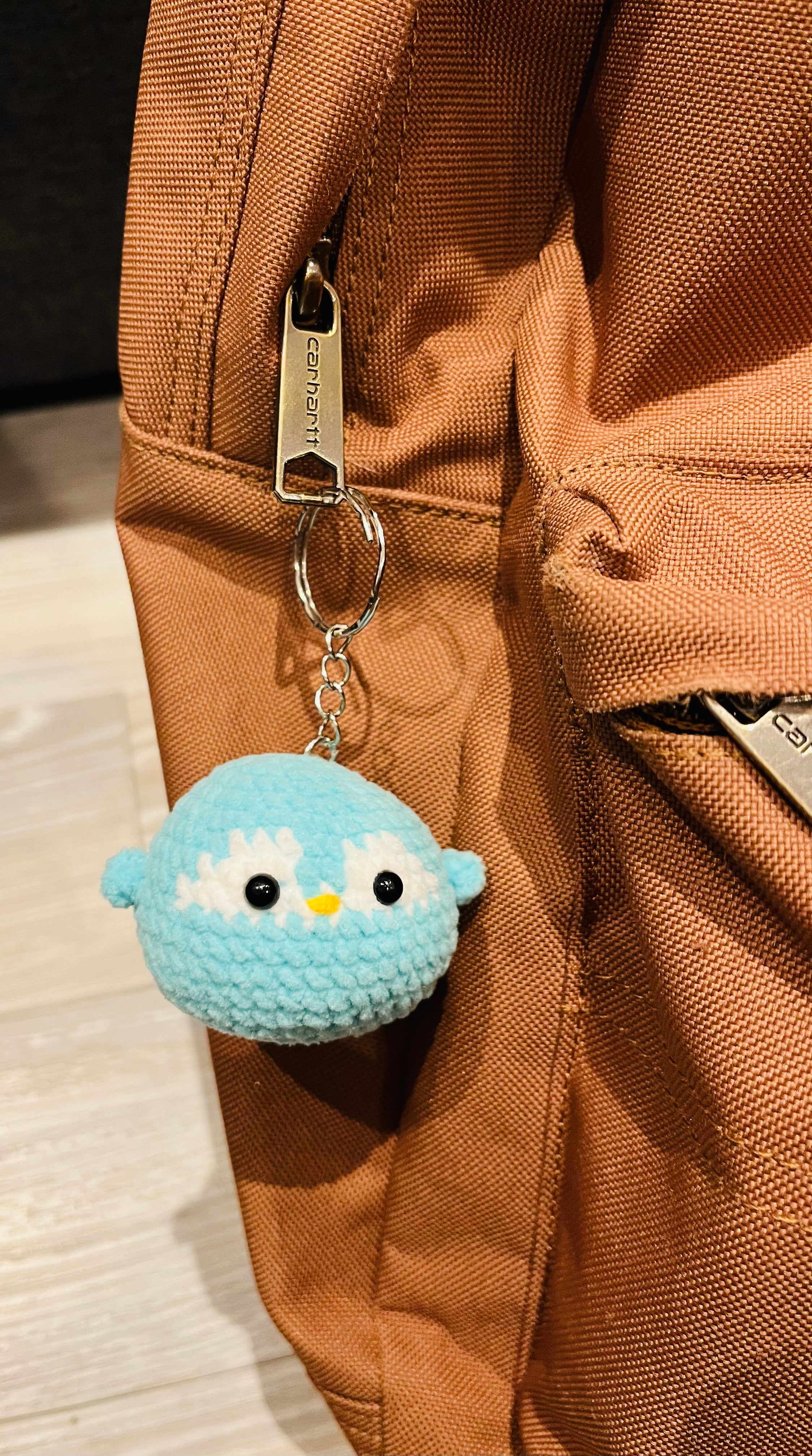 Cute Crochet Character Keyring Collection II/Kawaii Bag Charm/Light Blue Penguin, Purple Penguin, Piggy, Bear, Capybara