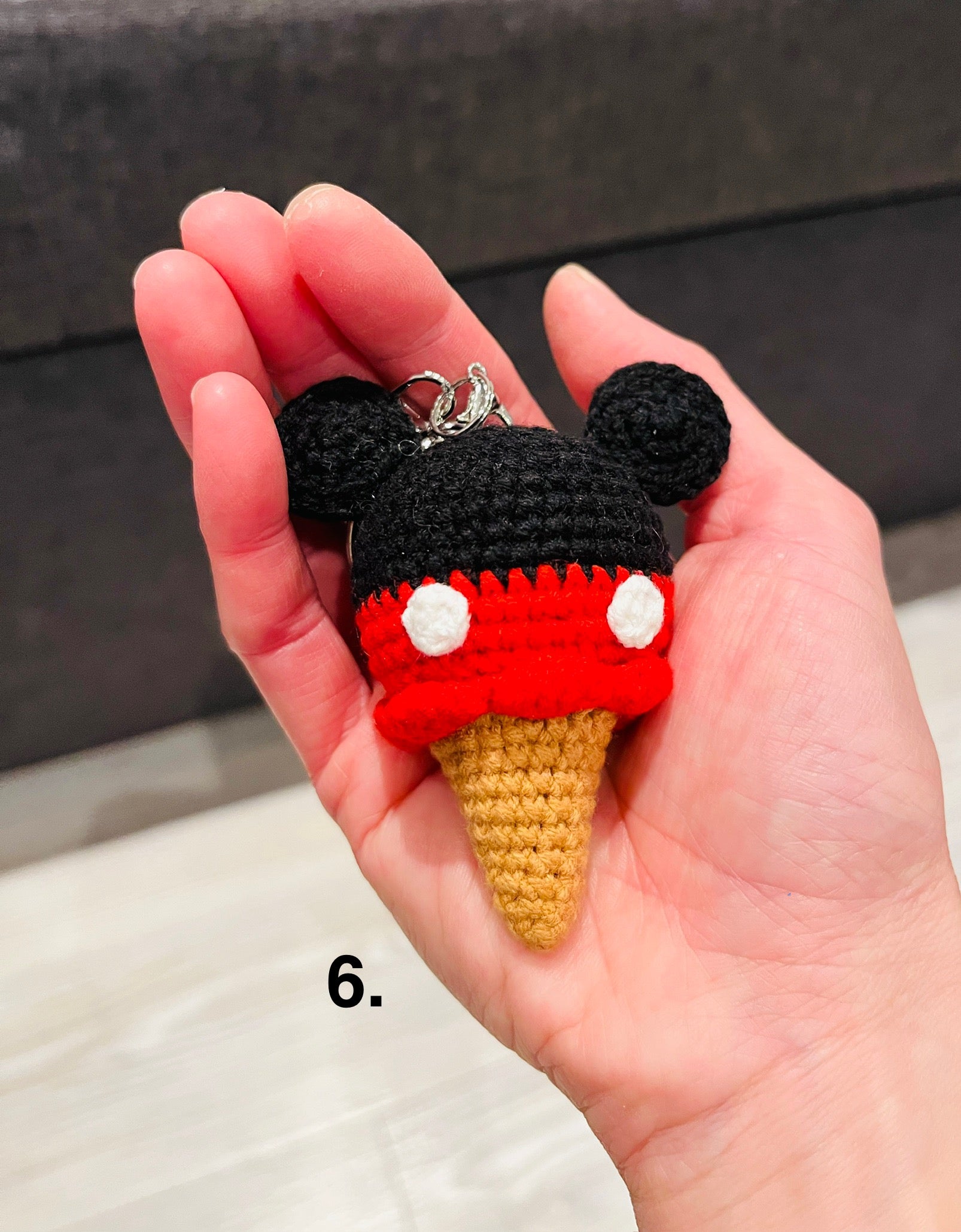 Cute Crochet Character Keyring Collection V/ Kawaii Bag Charm/Kawaii Plush Pikachu , Snoopy, Cinnamoroll, Chiikawa, Dale, Mickey
