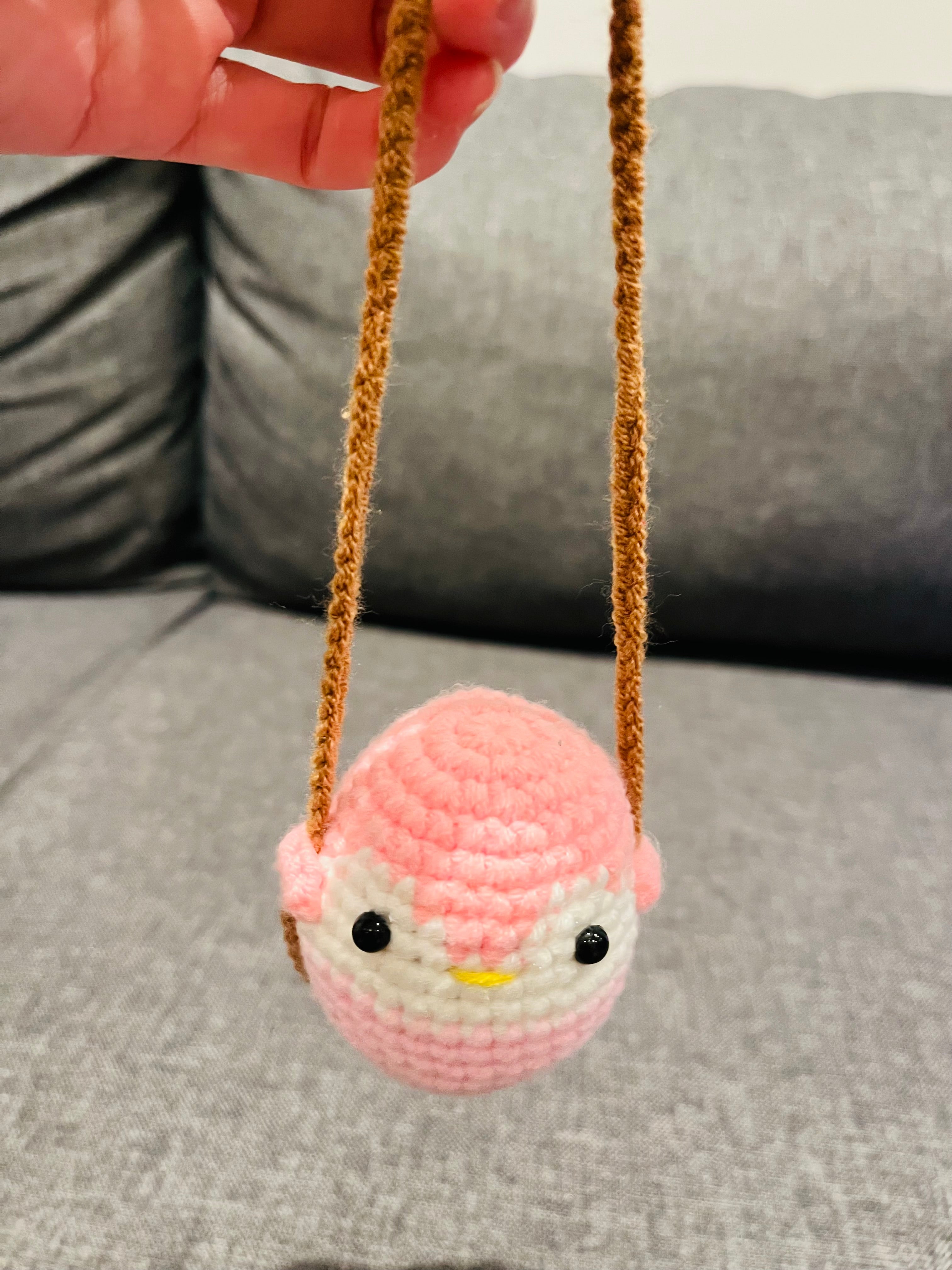 Crochet Animal Car Hanger - Cute Frog, Duck, Tiger & Bunny | Handmade