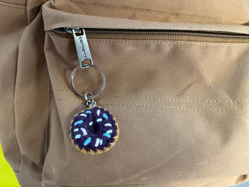 Crochet Mini Donut Keyring/ Cute Donut Bag Charm Handmade