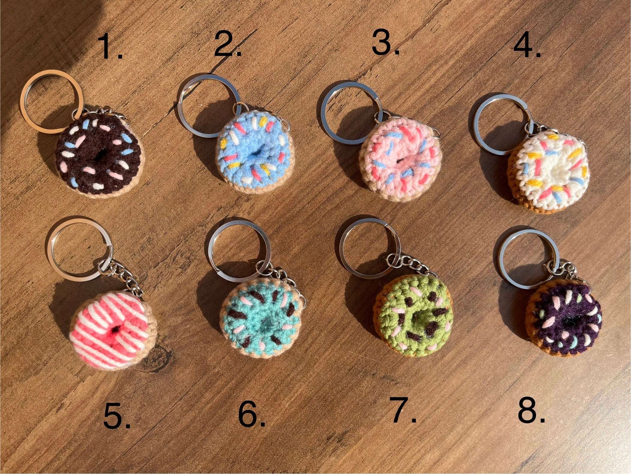 Crochet Mini Donut Keyring/ Cute Donut Bag Charm Handmade