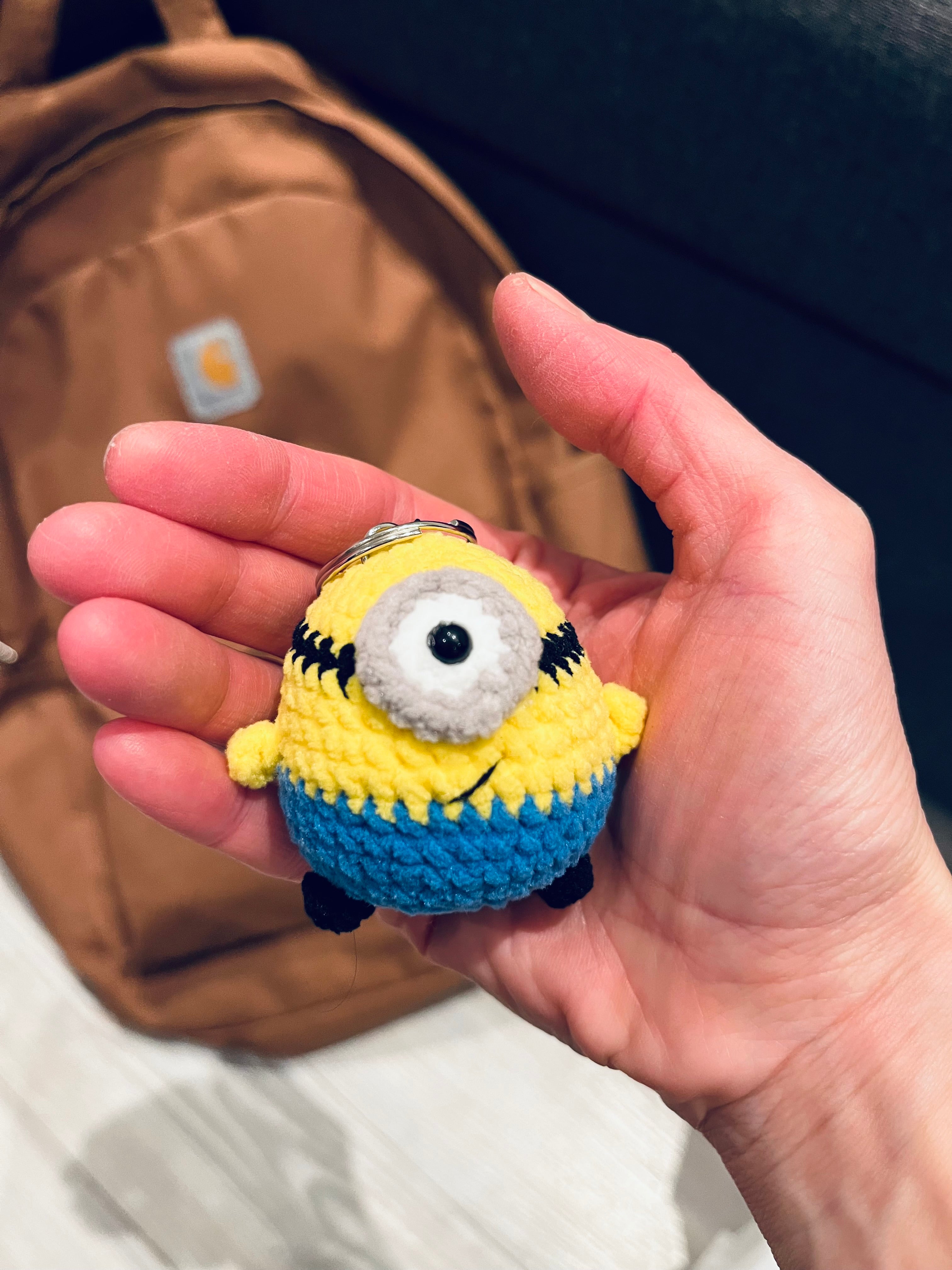 Cute Crochet Character Keyring Collection I /Kawaii Bag Charm, Pompompurin / Mike Wazowski/ Minion / Penguin / Chick/ Bunny