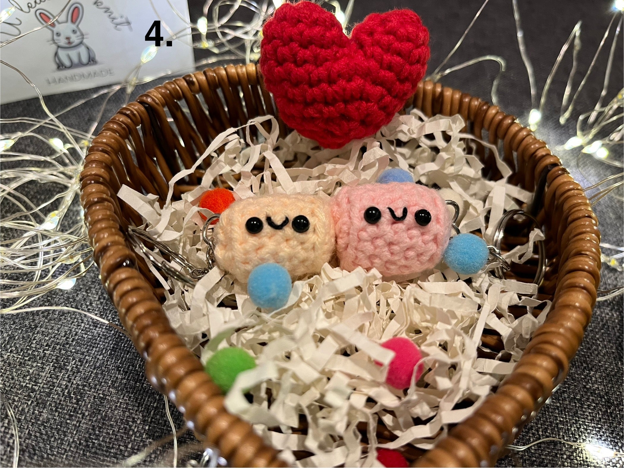 Magnetic Crochet Marshmallow Keychain Set, Couple Keychains, Valentine’s Day Gift, Handmade Cute Bag Charm, His and Hers Gift