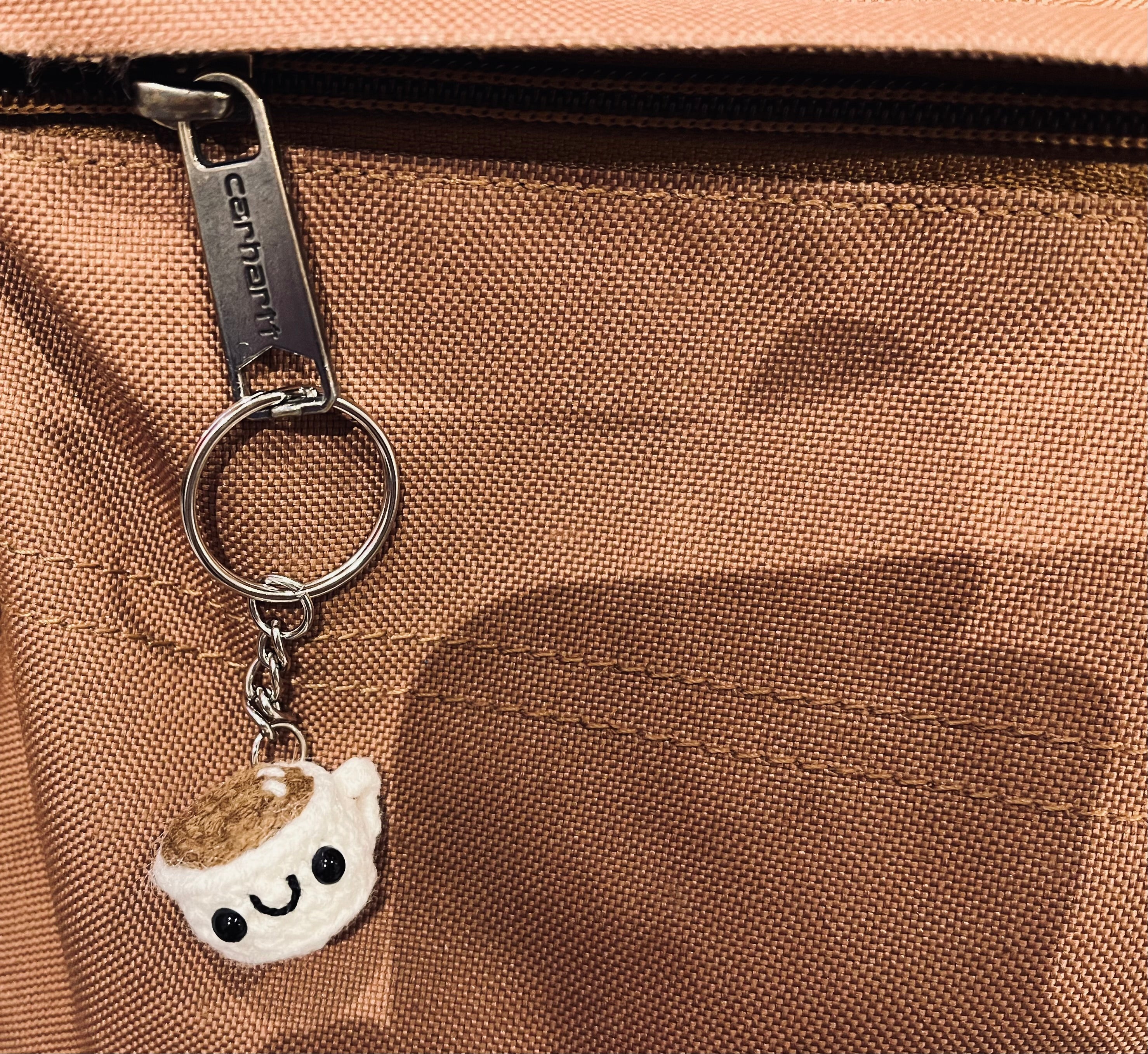 Crochet Mini Latte, Matcha, Mocha Marshmallow Keyring/Cute Handmade Latte, Matcha, Mocha Marshmallow Bag Charm