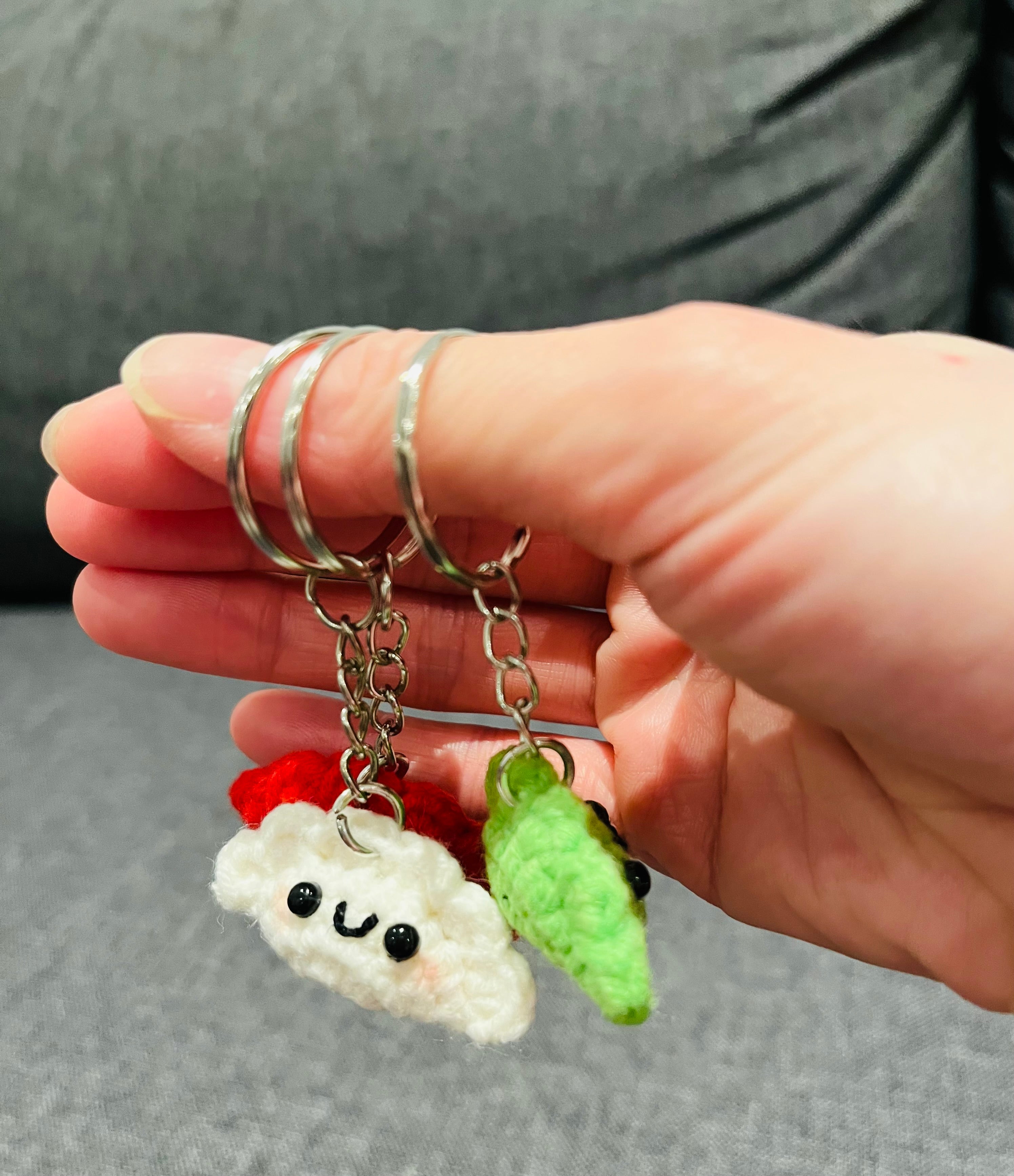 Crochet Mini Dumplings Keyring | Cute Food Bag Charm | Handmade
