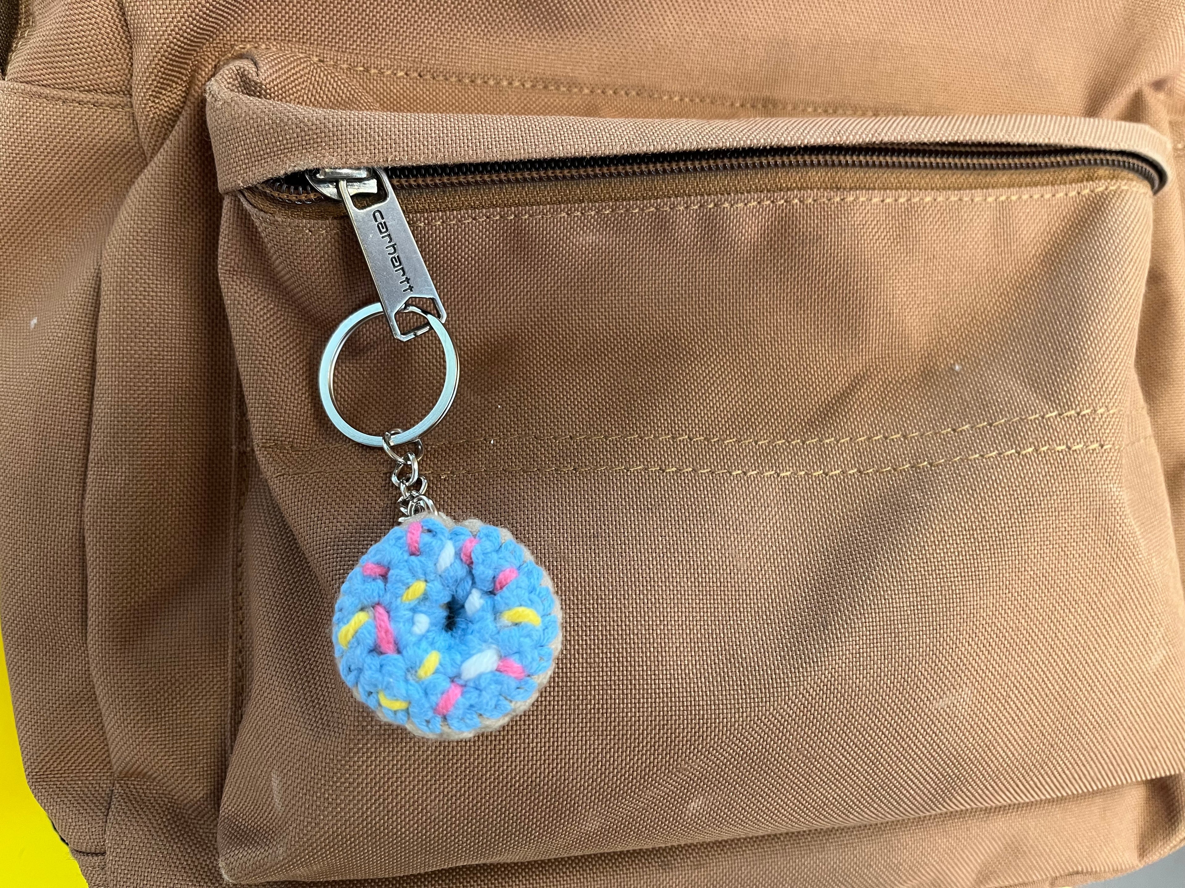 Crochet Mini Donut Keyring/ Cute Donut Bag Charm Handmade