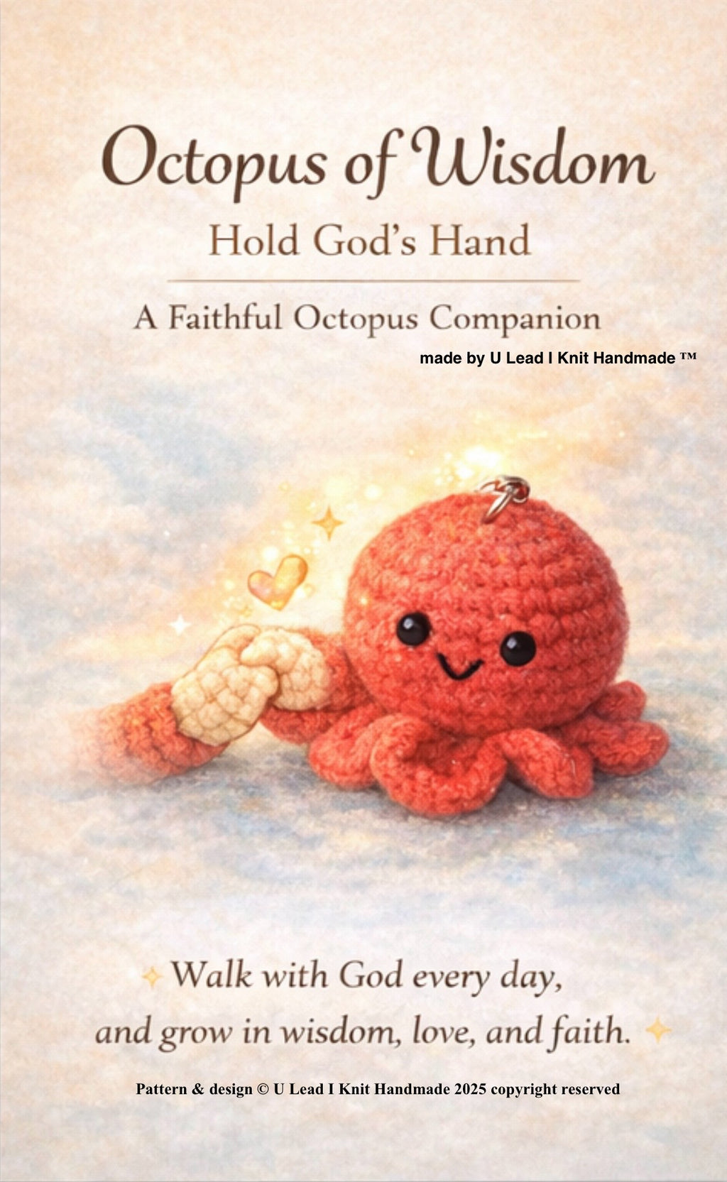 Octopus of Wisdom Crochet Keyring – Christian Faith Gift