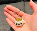 Crochet Mini Latte, Matcha, Mocha Marshmallow Keyring/Cute Handmade Latte, Matcha, Mocha Marshmallow Bag Charm