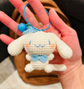 Cute Crochet Character Keyring Collection V/ Kawaii Bag Charm/Kawaii Plush Pikachu , Snoopy, Cinnamoroll, Chiikawa, Dale, Mickey
