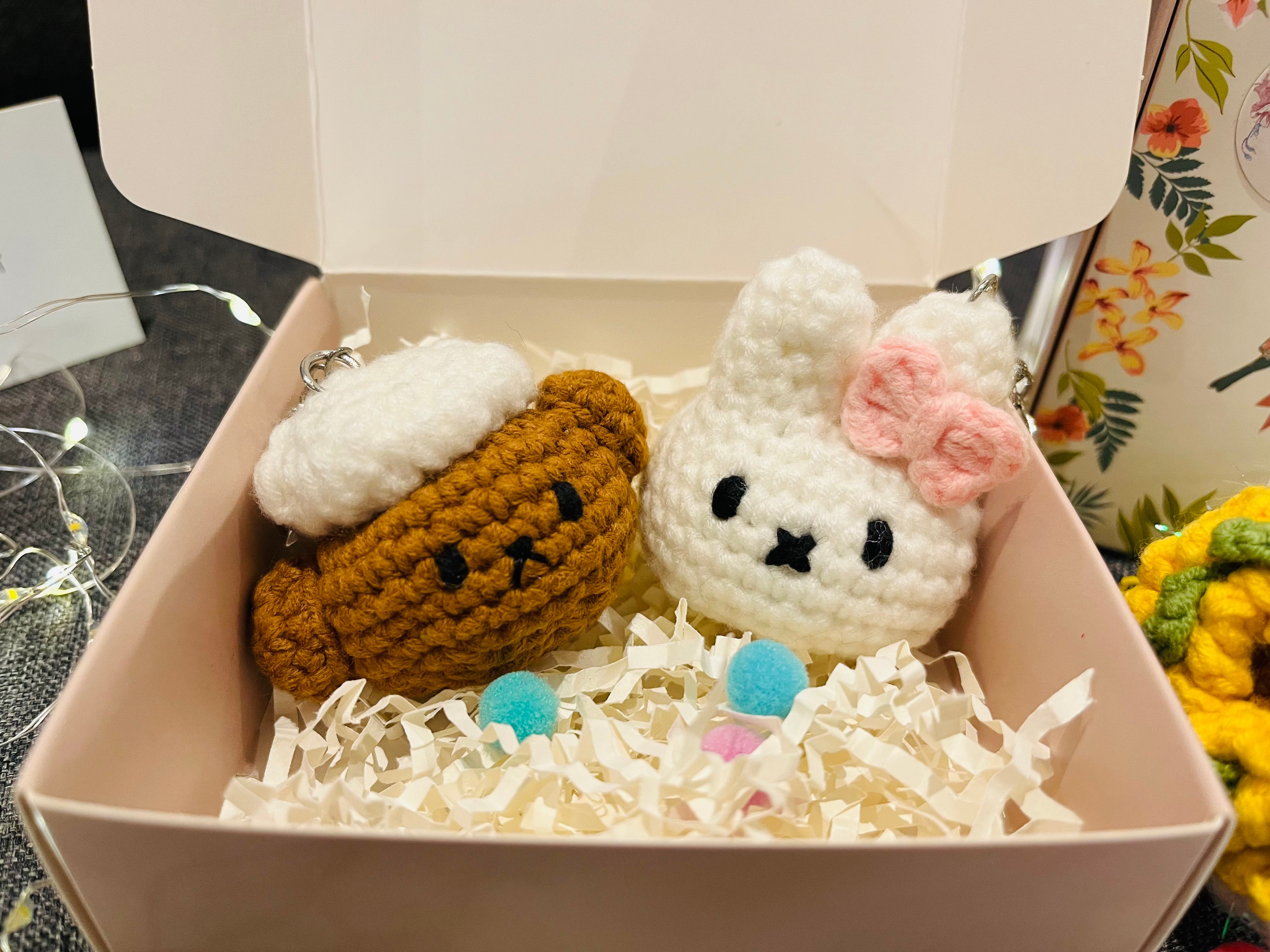 Adorable Magnetic Miffy Boris Plush Keychain - They Kiss & Stick Together! Cute Bag Charm for Lovers | Valentine’s / Anniversary Gift