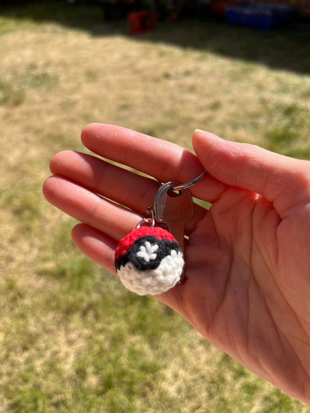 Mini Pokemon Ball Crochet Keychain and bag charm/phone charm