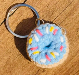 Crochet Mini Donut Keyring/ Cute Donut Bag Charm Handmade