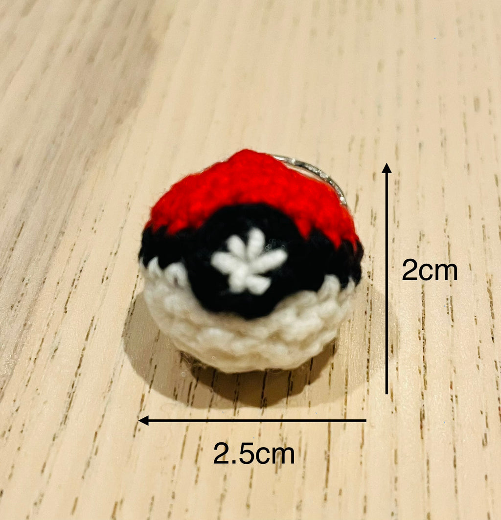 Mini Pokemon Ball Crochet Keychain and bag charm/phone charm