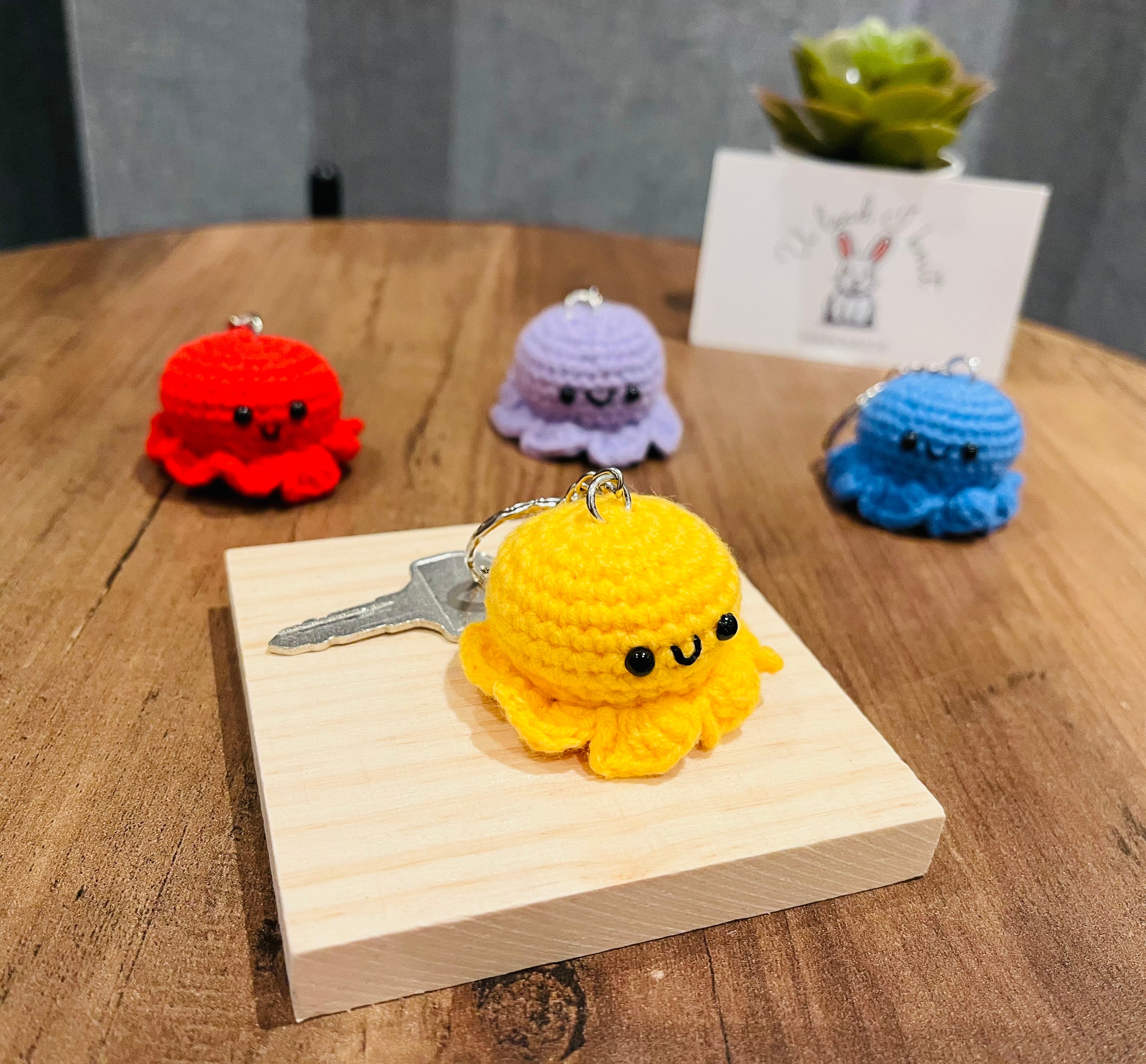 Cute Crochet Octopus Family Keyring/Kawaii Bag Charm Handmade