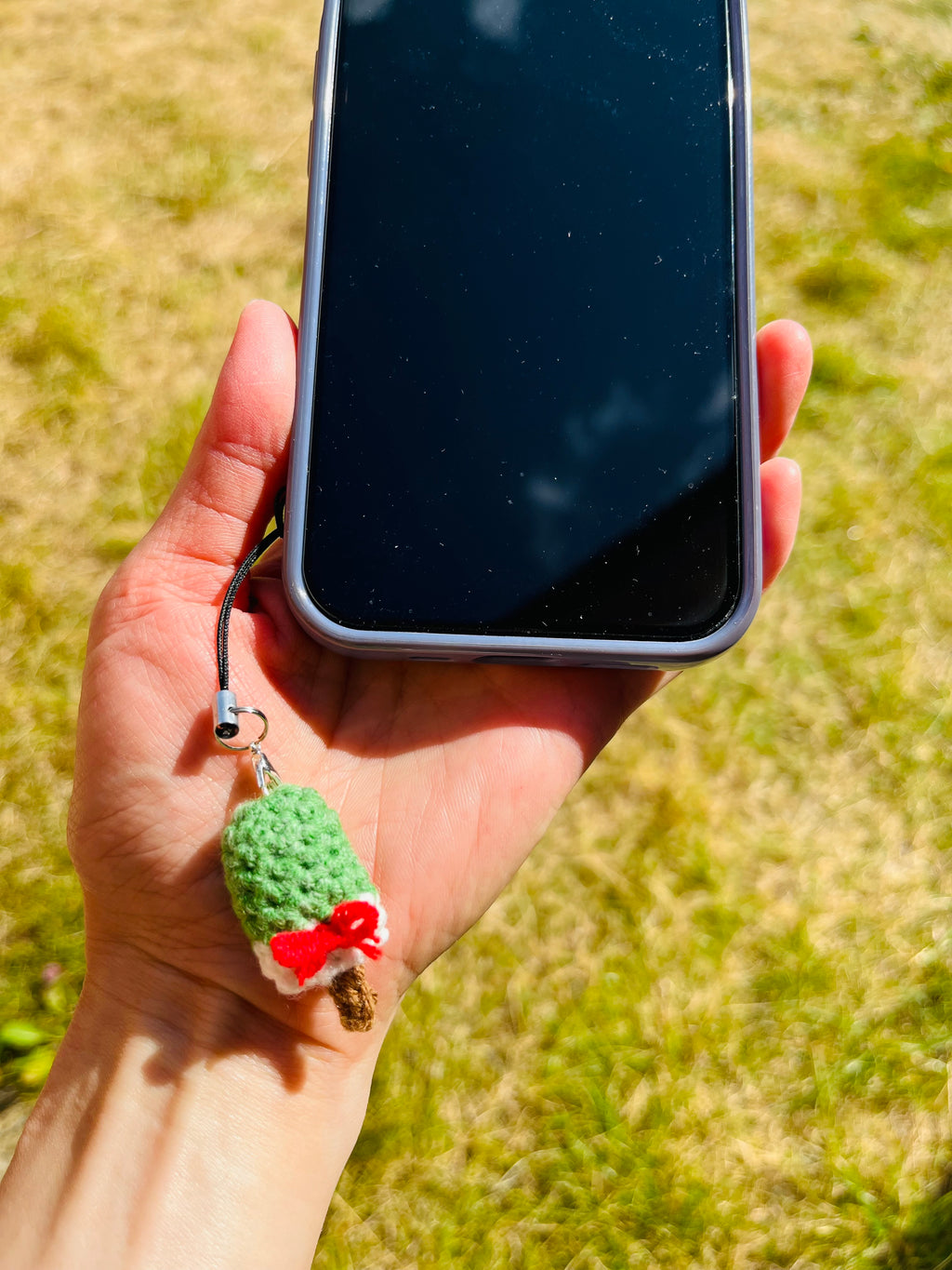 Crochet Ice Cream Bar Keychain, Cute Phone Charm, Mini Bag Charm, Handmade Summer Gift