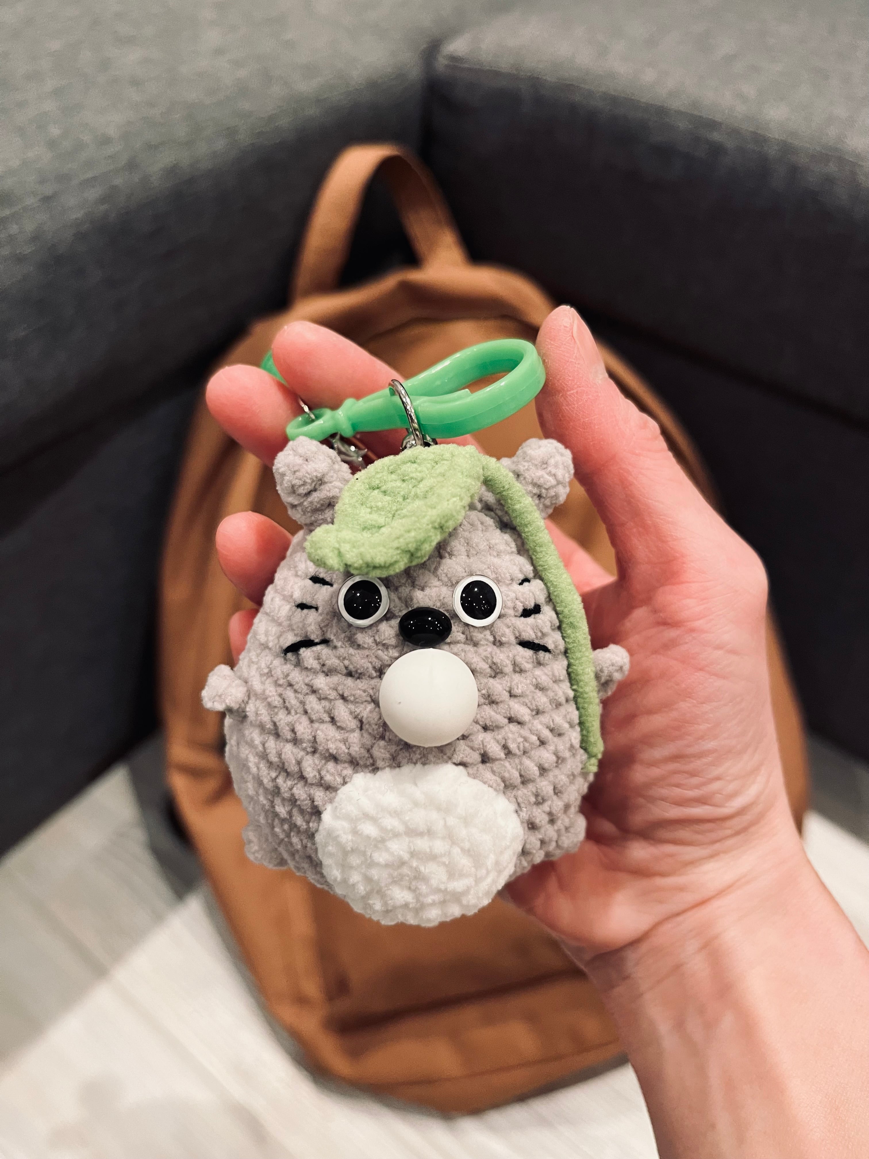 Crochet Chubby Squeeze Keychain II (Minion, Totoro I, Winnie The Pooh, Lamb) Interactive Squishy Toy | Handmade Gift