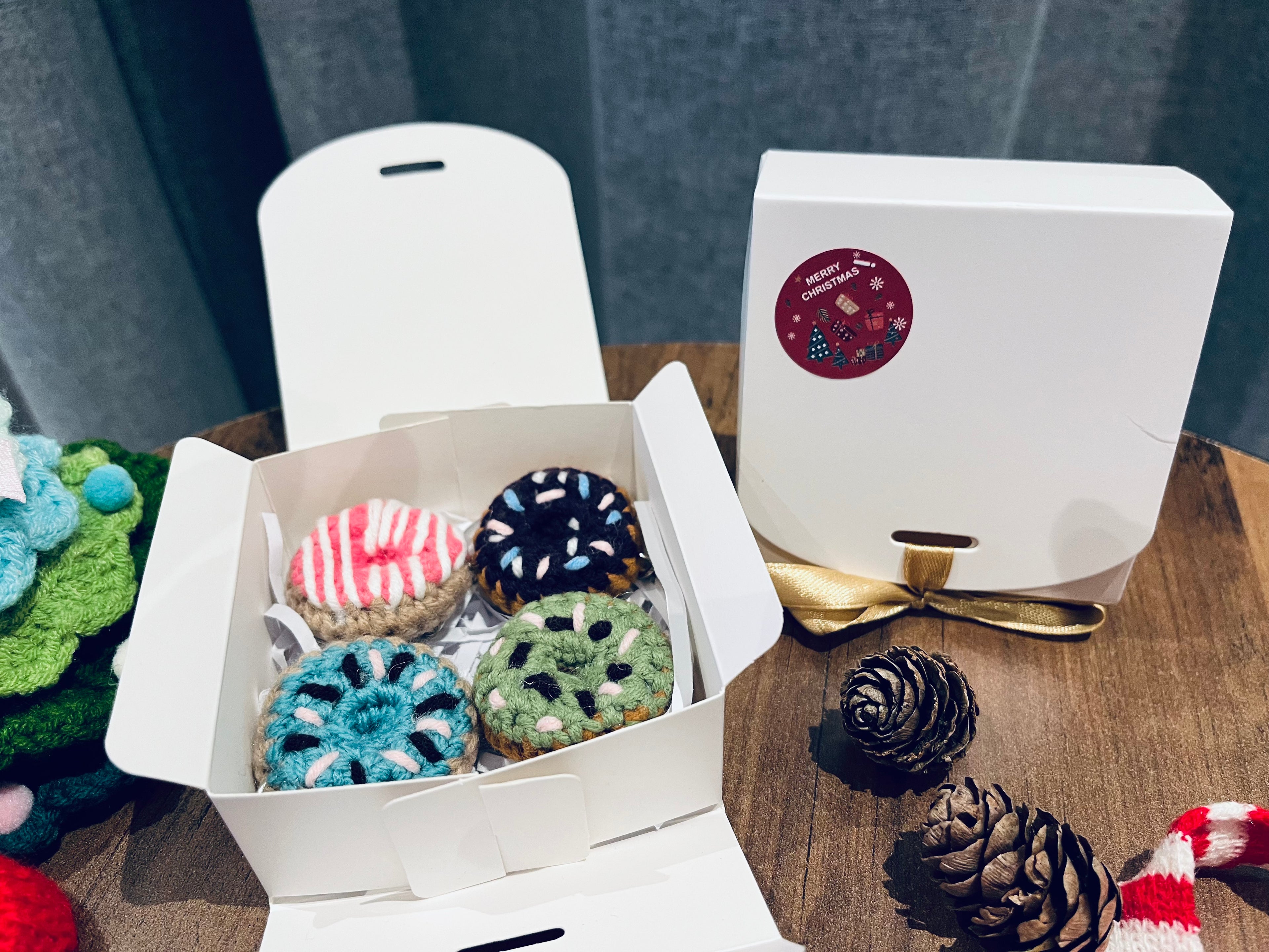 Crochet Mini Donut Keyring/ Cute Donut Bag Charm Handmade