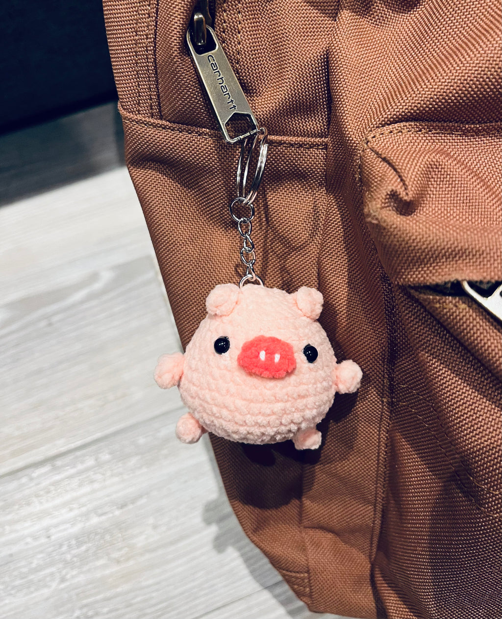 Cute Crochet Character Keyring Collection II/Kawaii Bag Charm/Light Blue Penguin, Purple Penguin, Piggy, Bear, Capybara