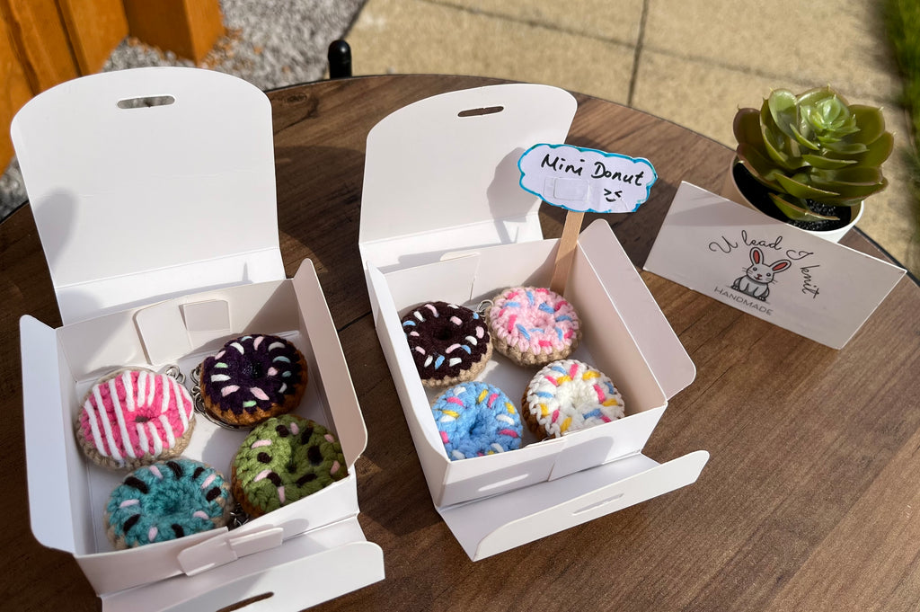 Crochet Mini Donut Keyring/ Cute Donut Bag Charm Handmade