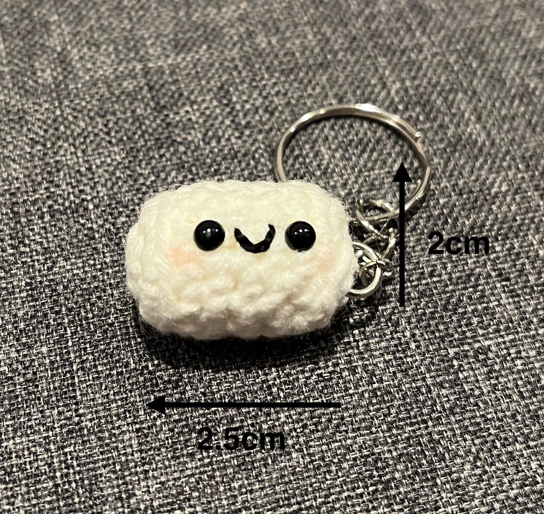 Crochet Mini Marshmallow Keyring/Cute Marshmallow Bag Charm Handmade