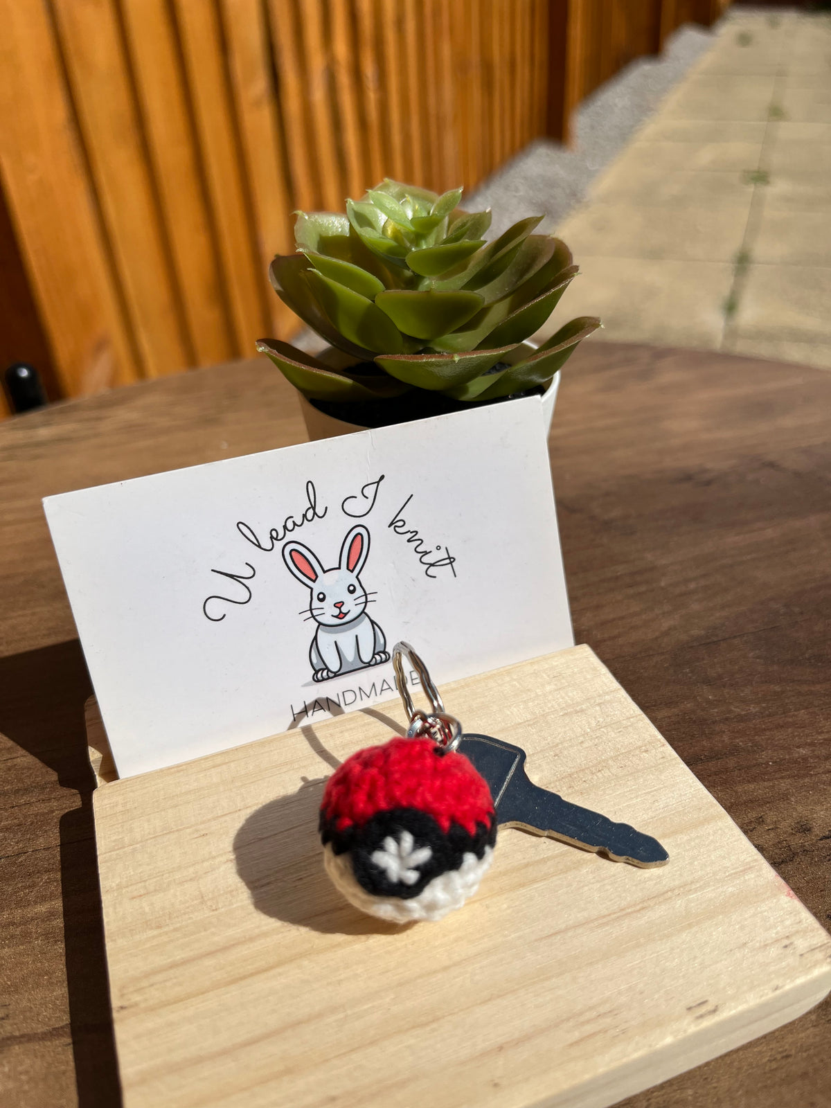 Mini Pokemon Ball Crochet Keychain and bag charm/phone charm