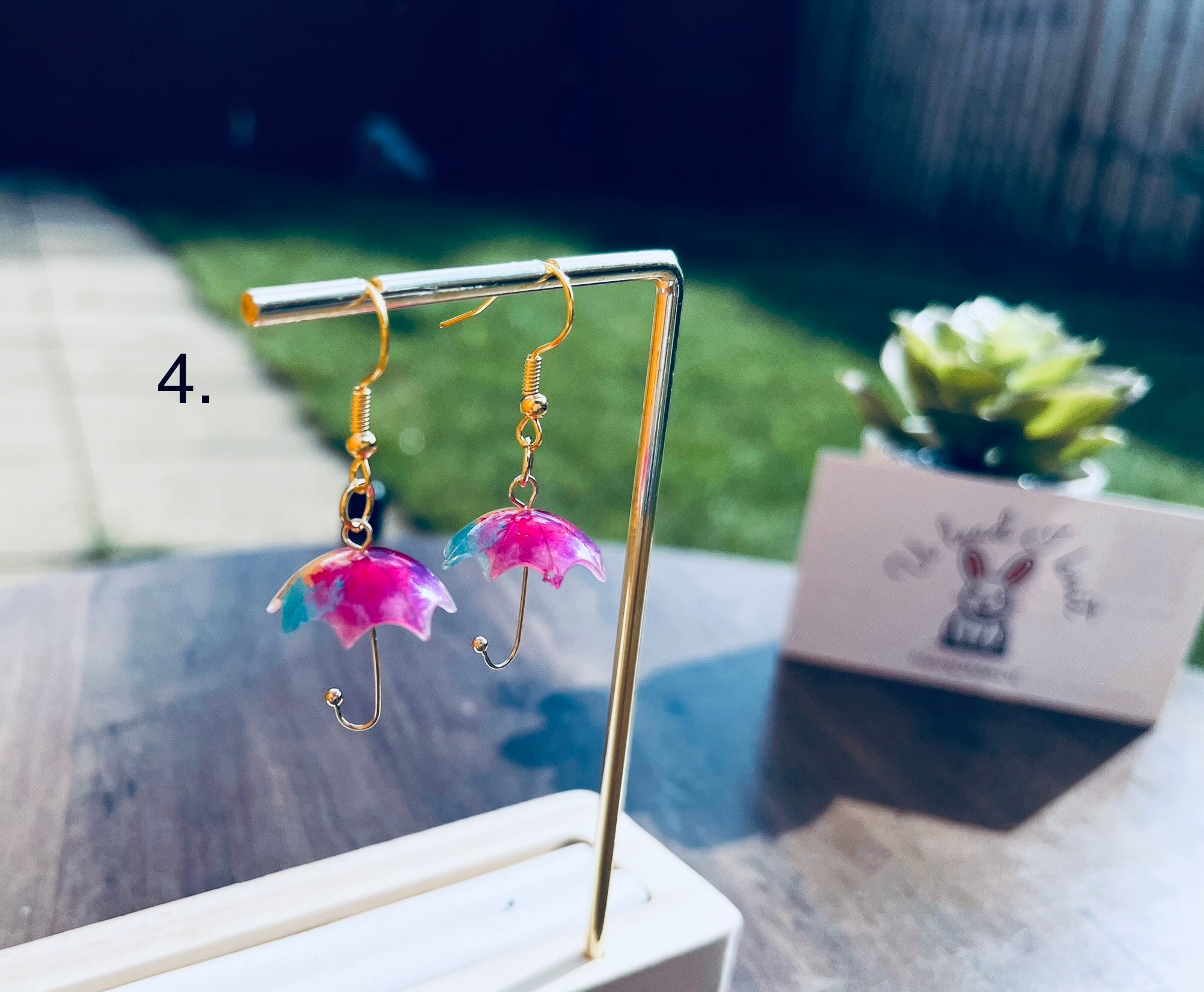 Umbrella Earrings, Cute Kawaii Earrings, Aesthetic Handmade Jewellery, Colourful Dangle Earrings, Gift for Her