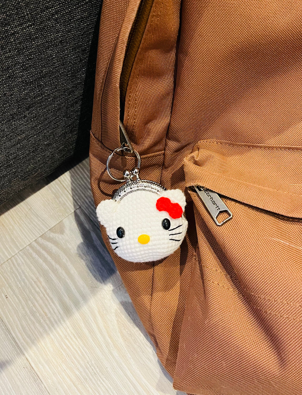 Handmade Crochet Keychain Purse I , Cute Character Keyholder, Winnie the Pooh, Mickey,  Hello Kitty, Puppy, Tiger, Cute Bag Charm