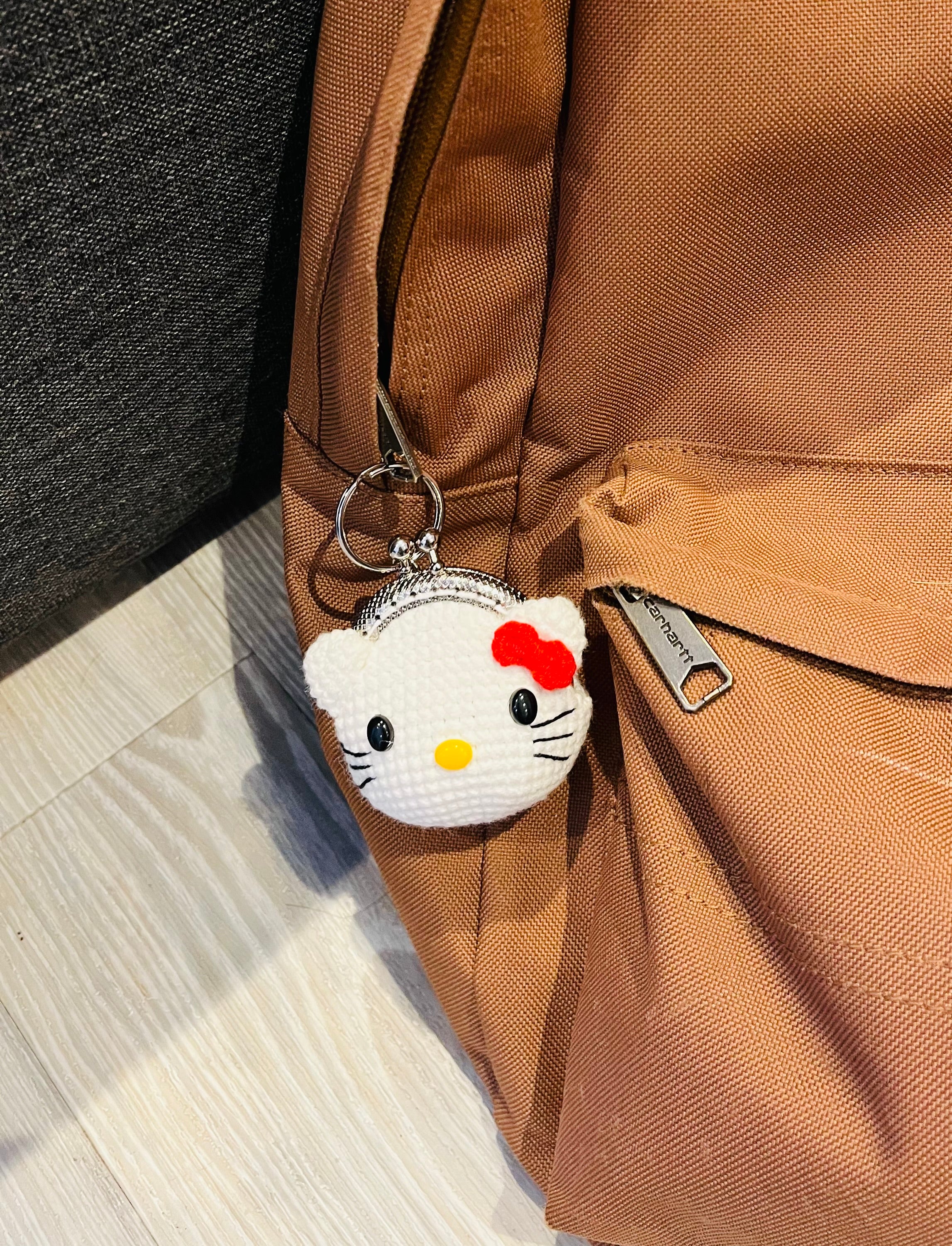 Handmade Crochet Keychain Purse I , Cute Character Keyholder, Winnie the Pooh, Mickey,  Hello Kitty, Puppy, Tiger, Cute Bag Charm