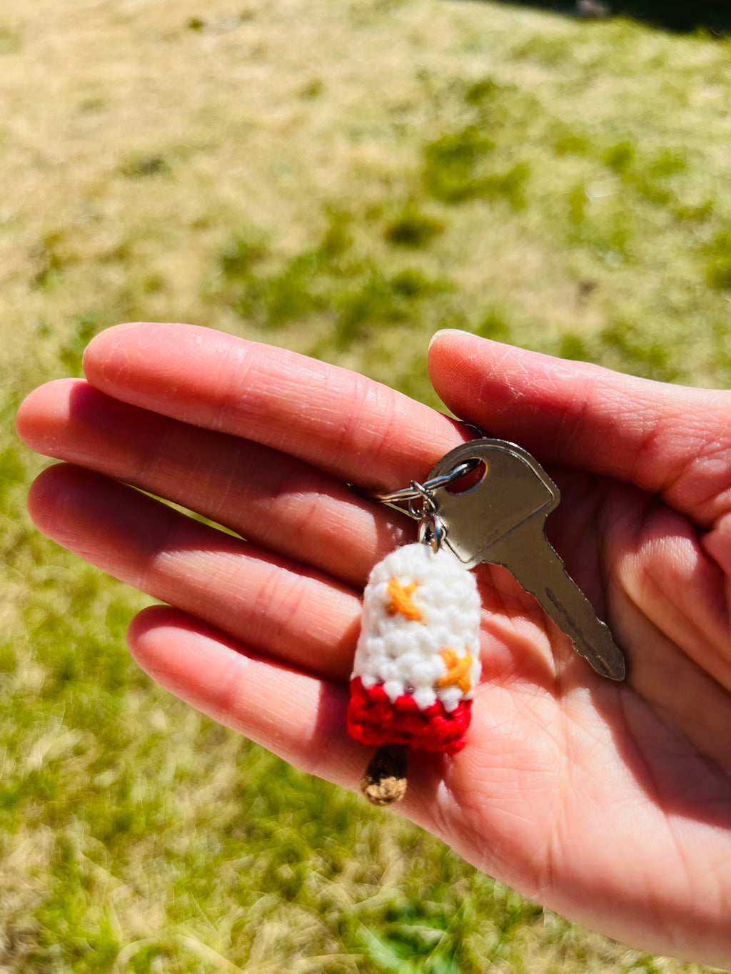 Crochet Ice Cream Bar Keychain, Cute Phone Charm, Mini Bag Charm, Handmade Summer Gift