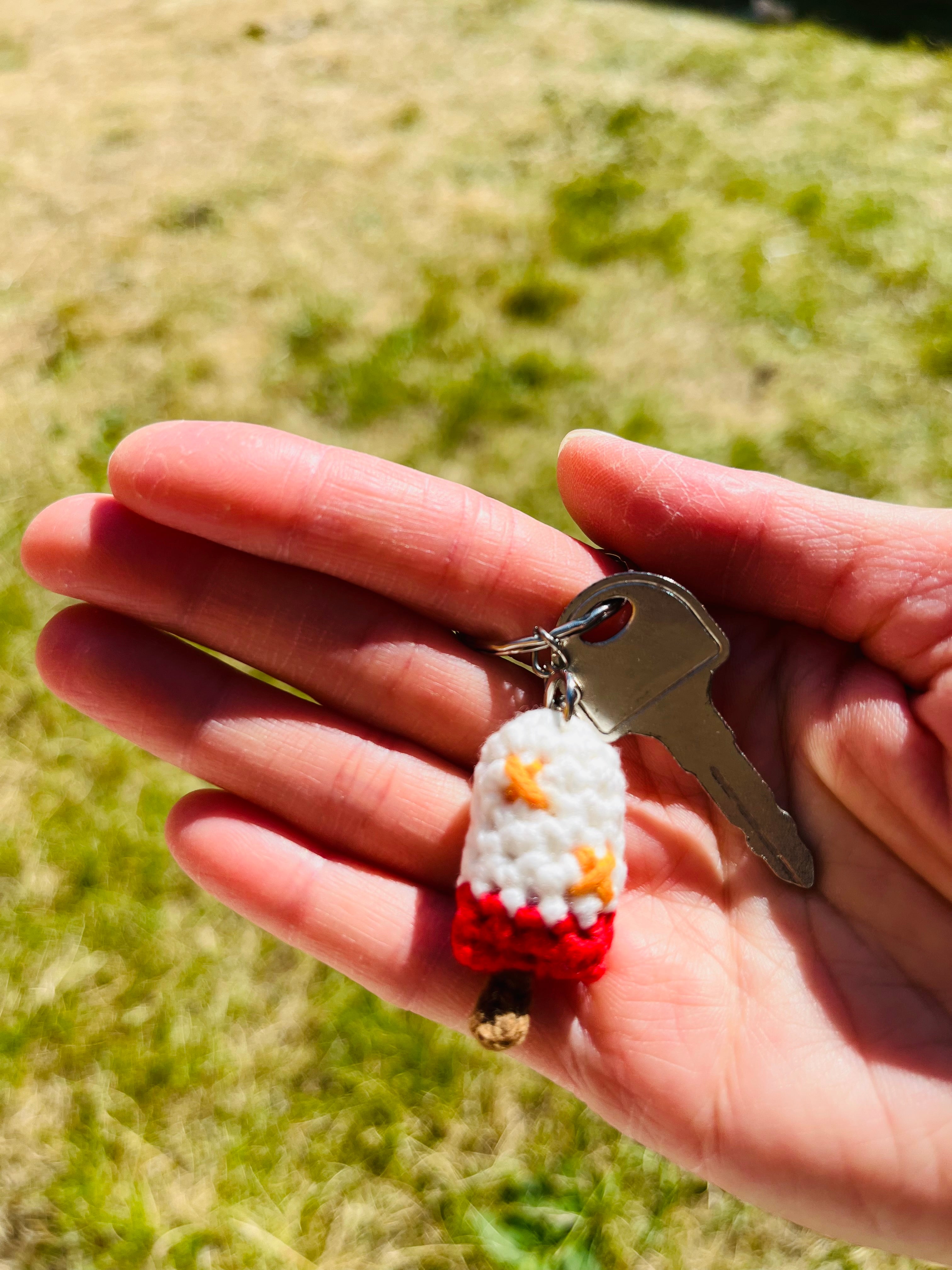 Crochet Ice Cream Bar Keychain, Cute Phone Charm, Mini Bag Charm, Handmade Summer Gift