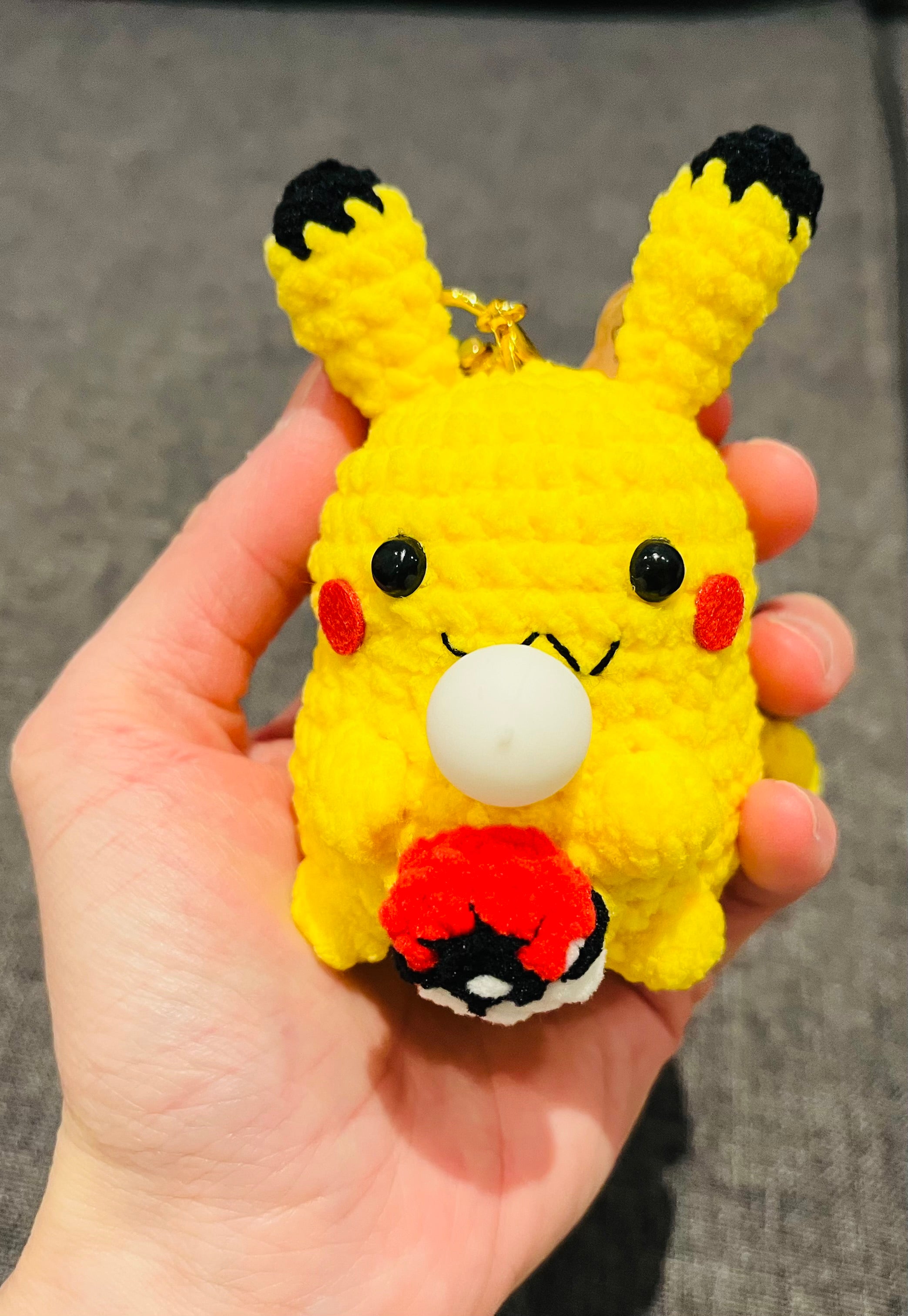 Crochet Chubby Squeeze Keychain III(Stitch, Totoro II, Pichaku I, Pochacco, Chiikawa, Pichaku II, Chikawa-Usagi) Interactive Squishy Toy | Handmade Gift