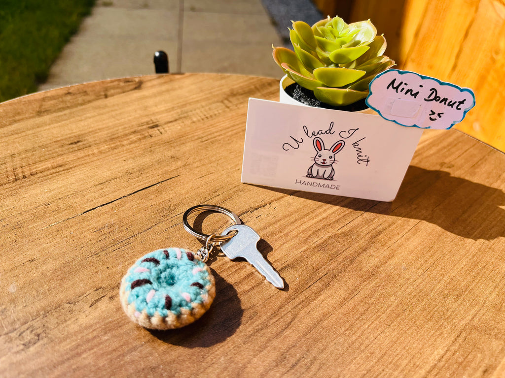 Crochet Mini Donut Keyring/ Cute Donut Bag Charm Handmade