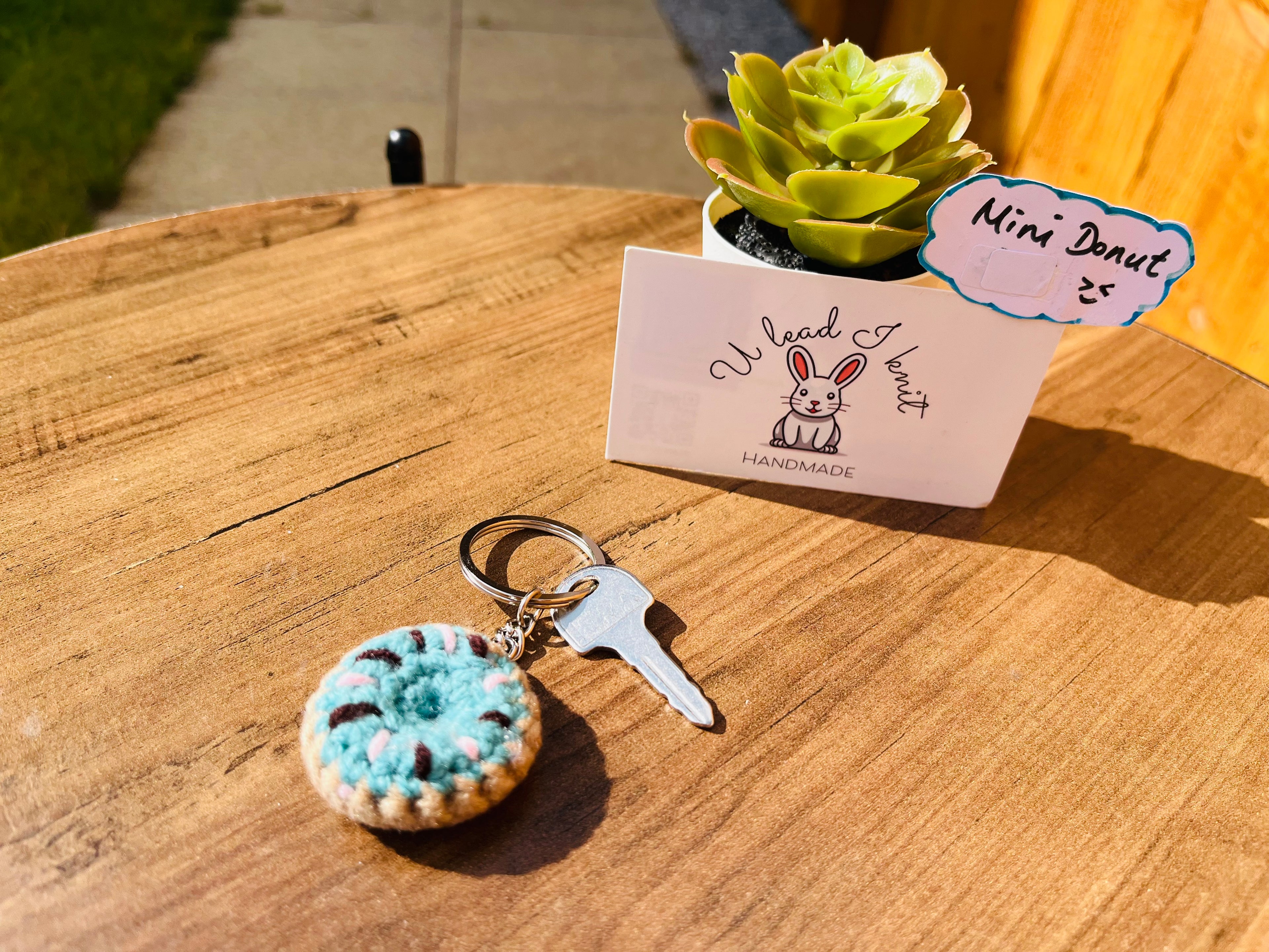 Crochet Mini Donut Keyring/ Cute Donut Bag Charm Handmade