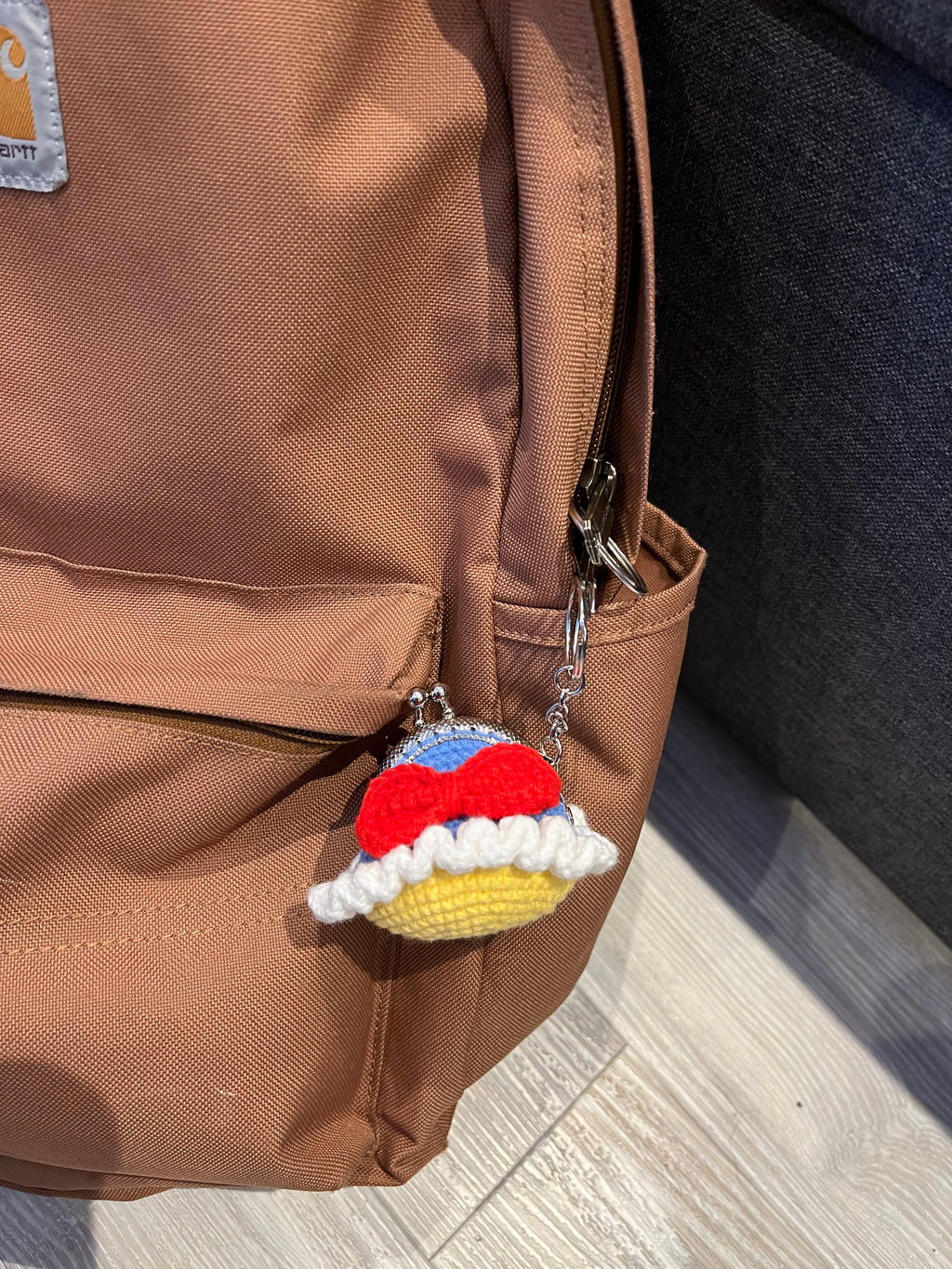 Handmade Crochet Keychain Purse I , Cute Character Keyholder, Winnie the Pooh, Mickey,  Hello Kitty, Puppy, Tiger, Cute Bag Charm