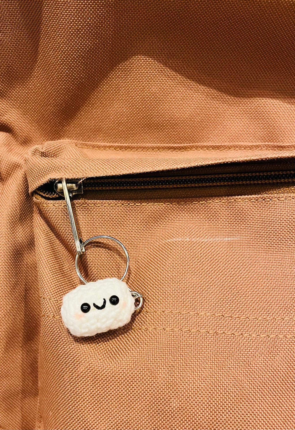 Crochet Mini Marshmallow Keyring/Cute Marshmallow Bag Charm Handmade