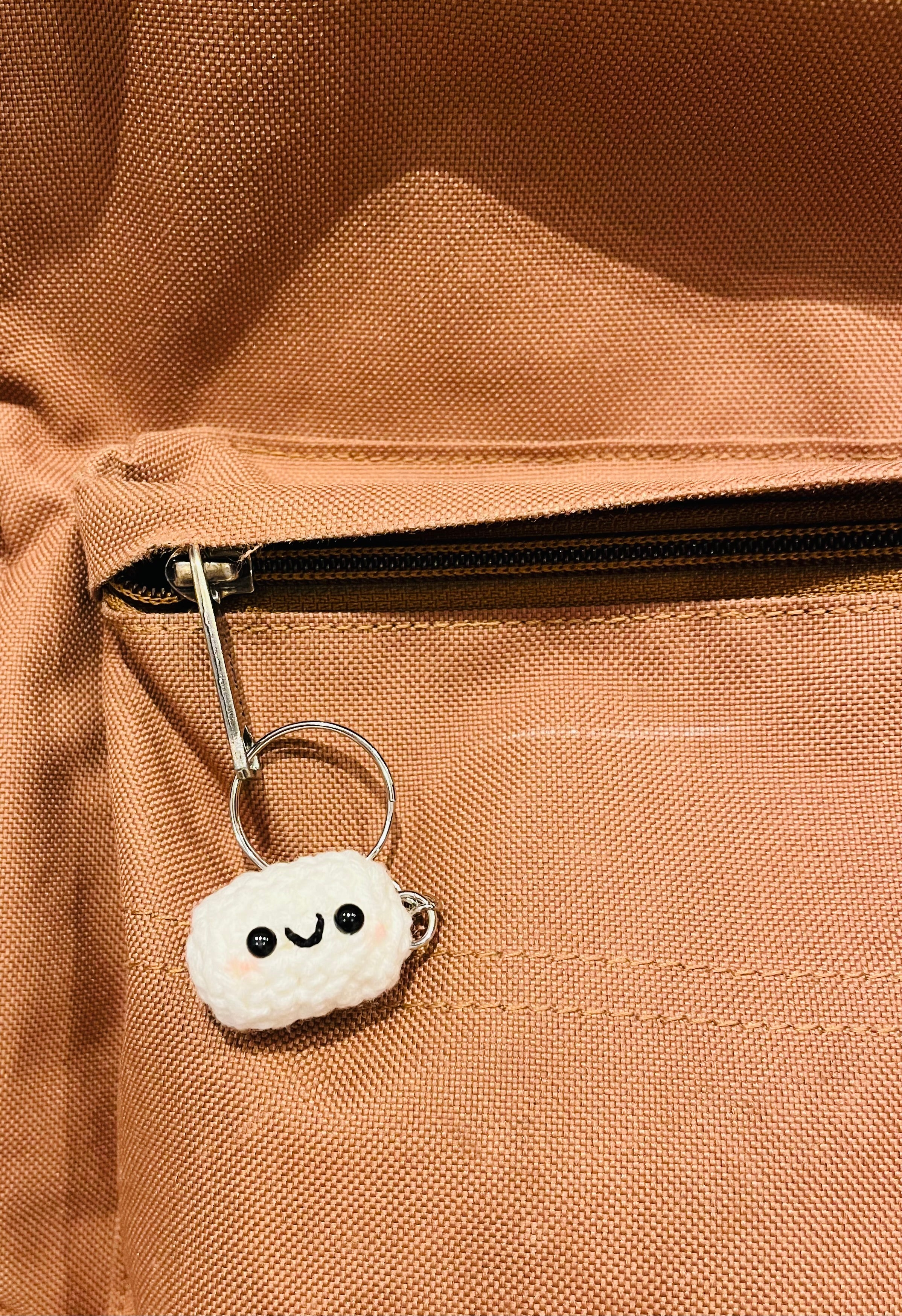 Crochet Mini Marshmallow Keyring/Cute Marshmallow Bag Charm Handmade