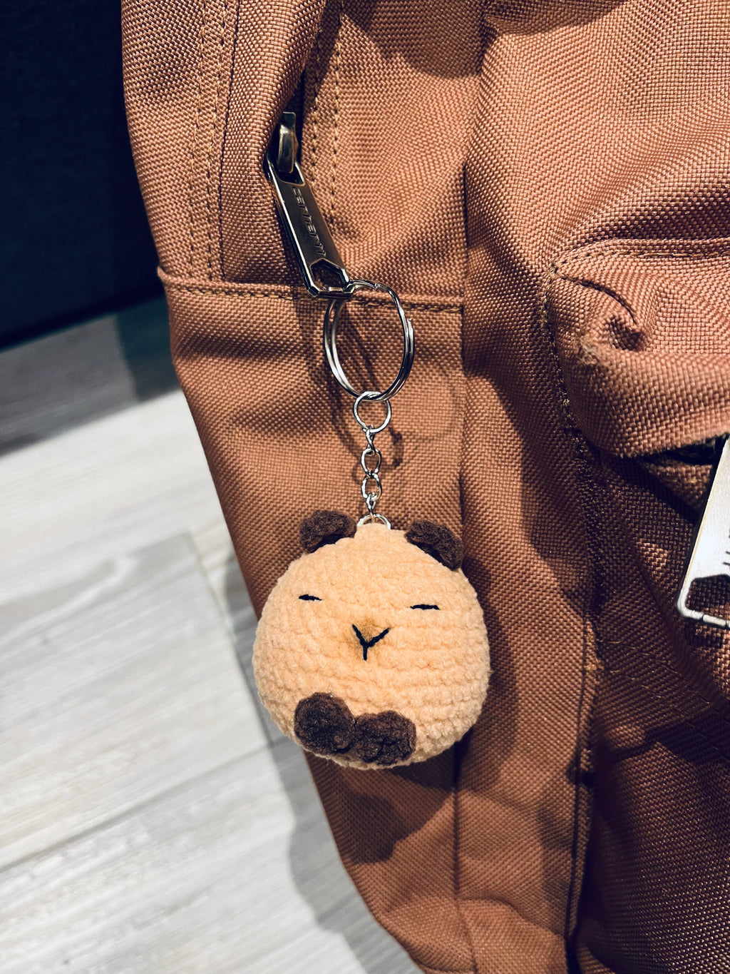 Cute Crochet Character Keyring Collection II/Kawaii Bag Charm/Light Blue Penguin, Purple Penguin, Piggy, Bear, Capybara