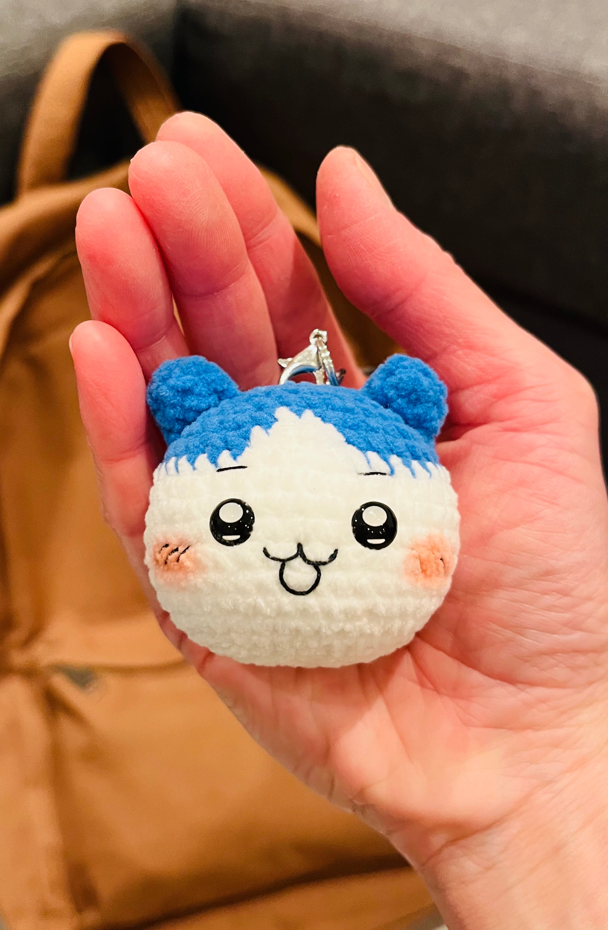 Cute Crochet Character Keyring Collection V/ Kawaii Bag Charm/Kawaii Plush Pikachu , Snoopy, Cinnamoroll, Chiikawa, Dale, Mickey