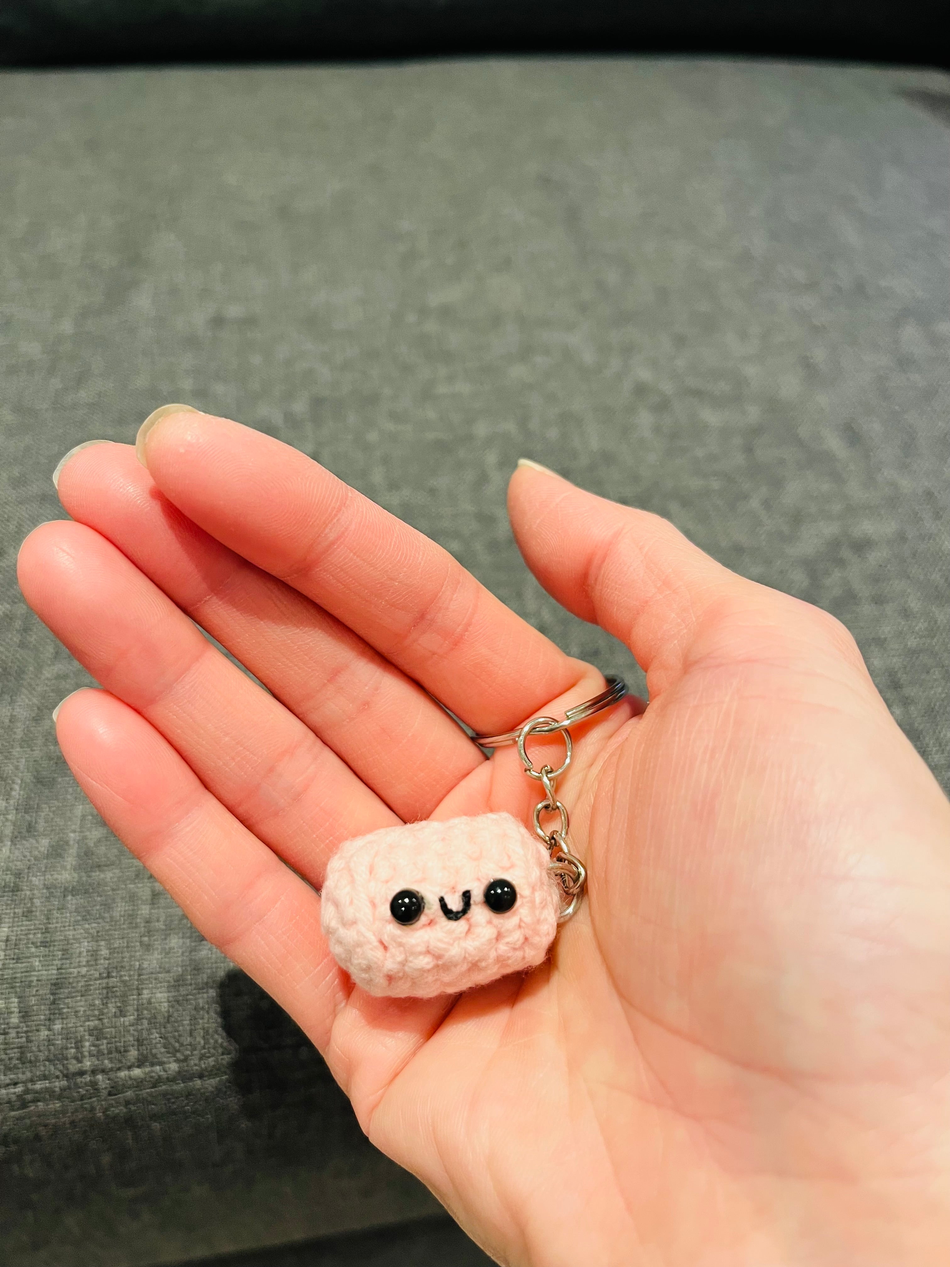 Crochet Mini Marshmallow Keyring/Cute Marshmallow Bag Charm Handmade