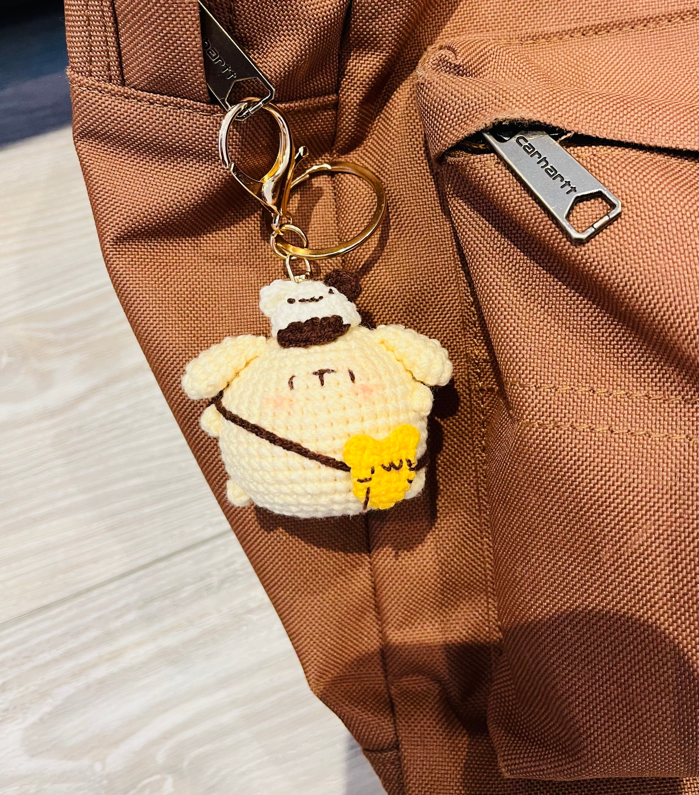 Cute Crochet Character Keyring Collection III/ Kawaii Bag Charm/Winnie the Pooh, Cinnamoroll, Capybara, Piglet, Artist Chick,Cheese Mouse, Pompompurin, Koala