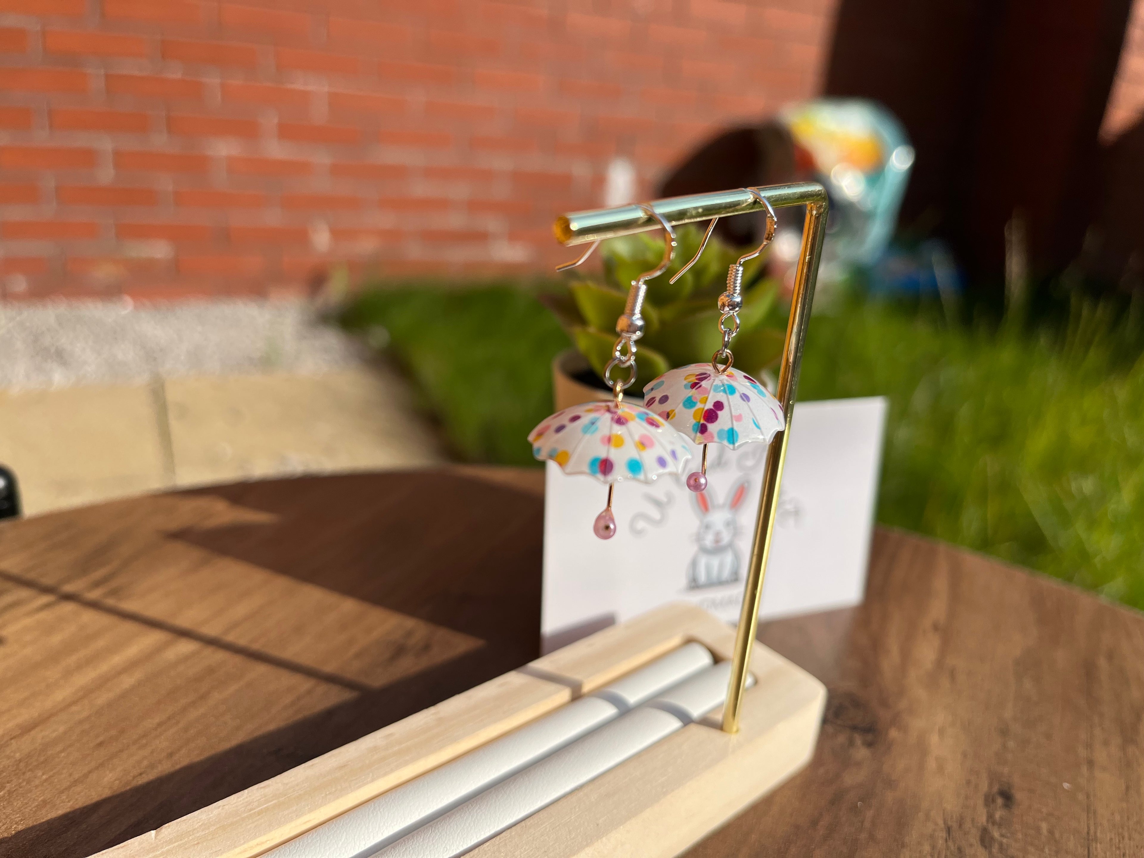 Umbrella Earrings, Cute Kawaii Earrings, Aesthetic Handmade Jewellery, Colourful Dangle Earrings, Gift for Her