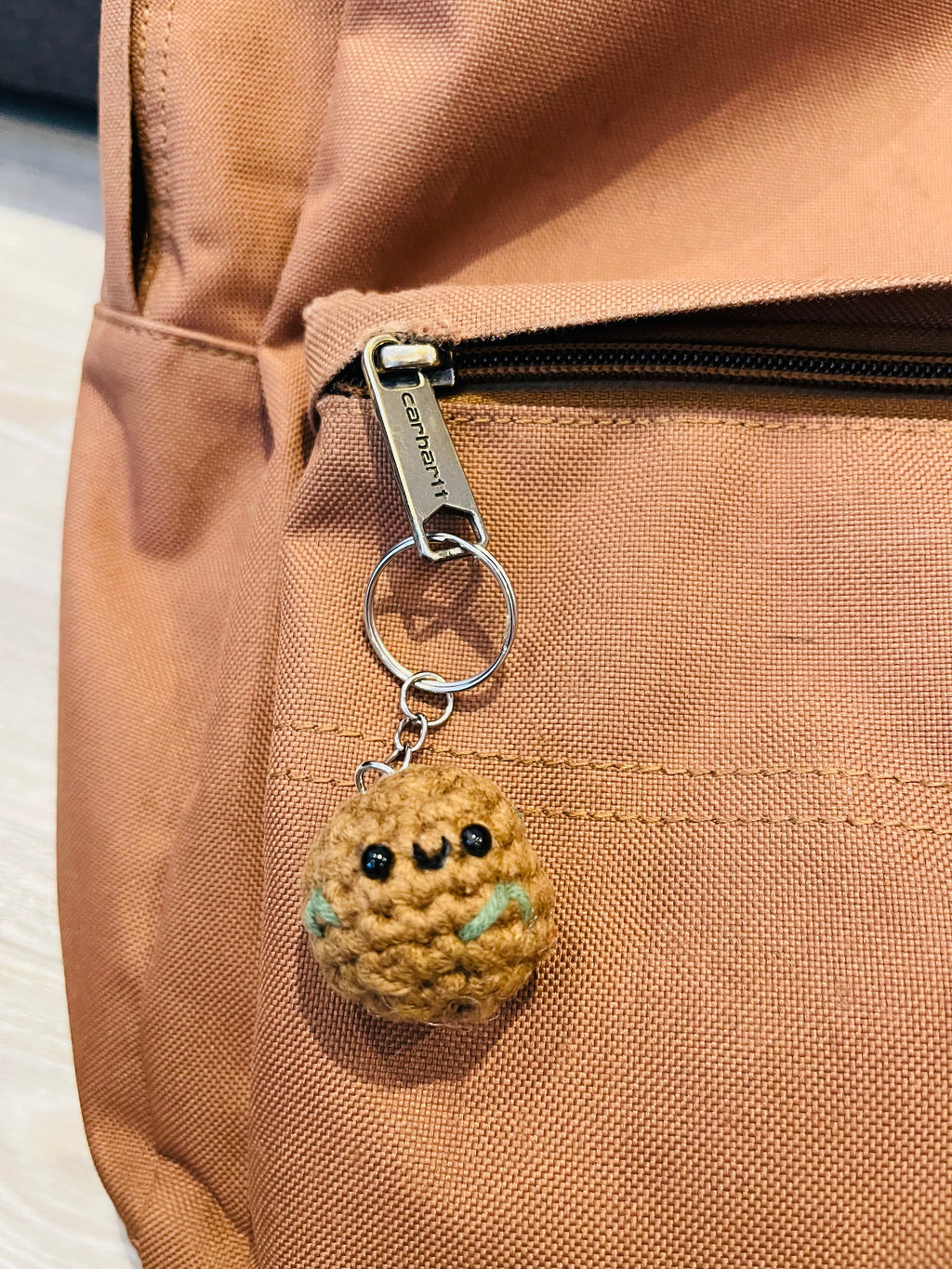 Crochet Siu Mai & Beef Ball, Cute Dim Sum Keychain, Chinese Food Bag Charm, Handmade Foodie Gift