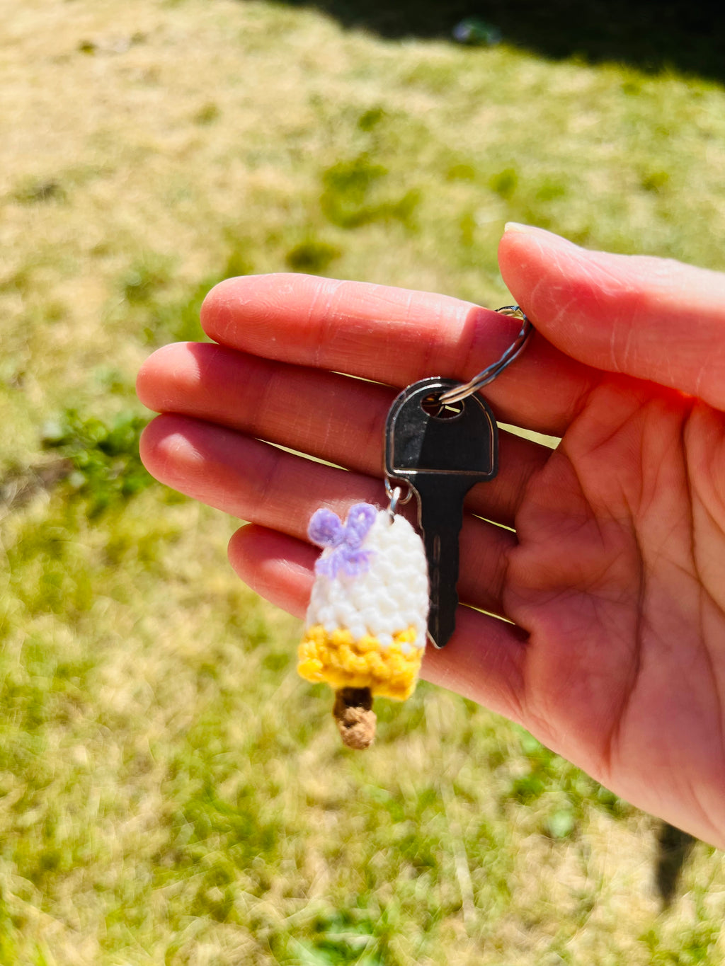 Crochet Ice Cream Bar Keychain, Cute Phone Charm, Mini Bag Charm, Handmade Summer Gift