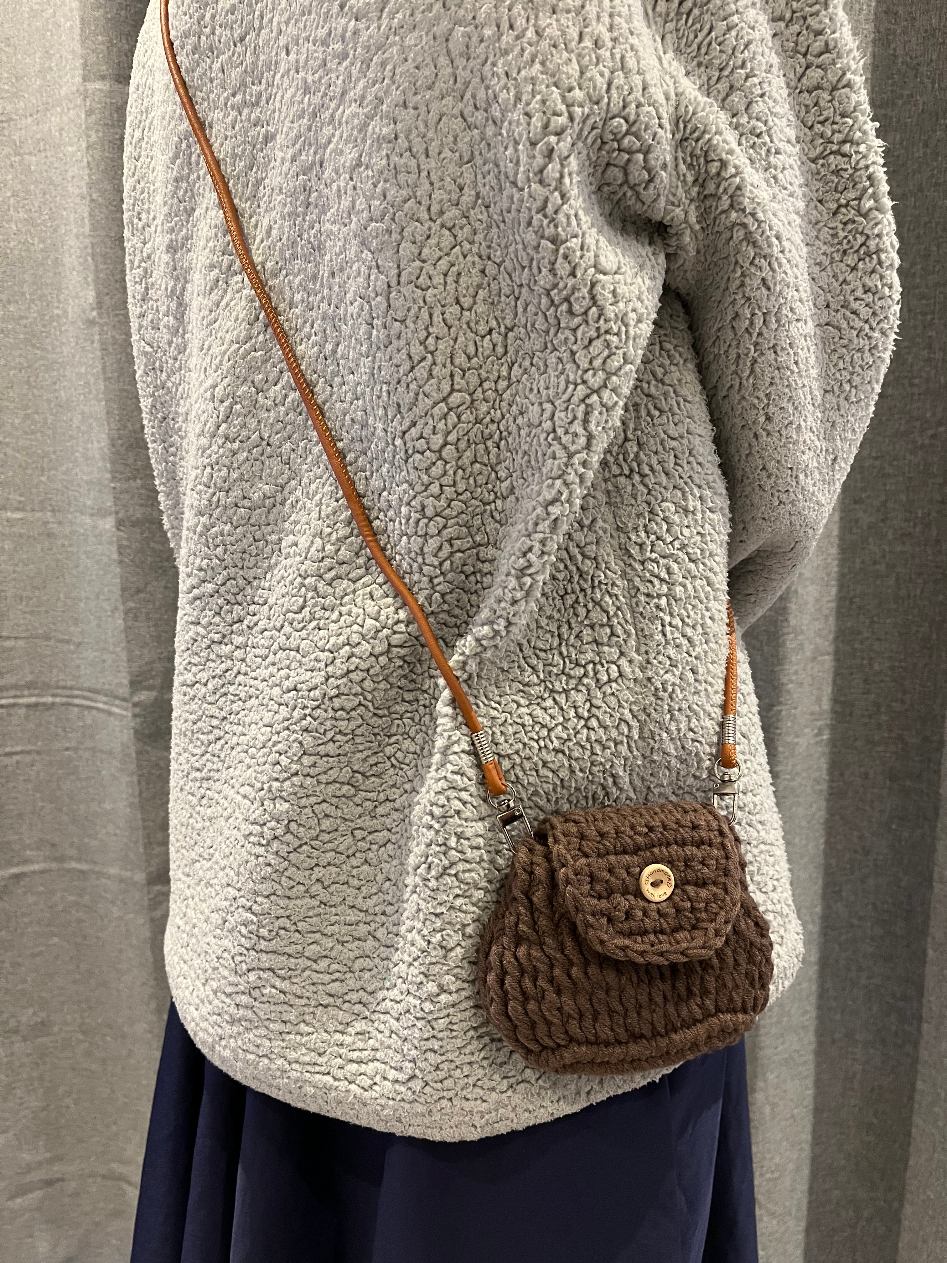 Handmade Crochet Bag | Small Crossbody Shoulder Bag | Minimal Crochet Bag