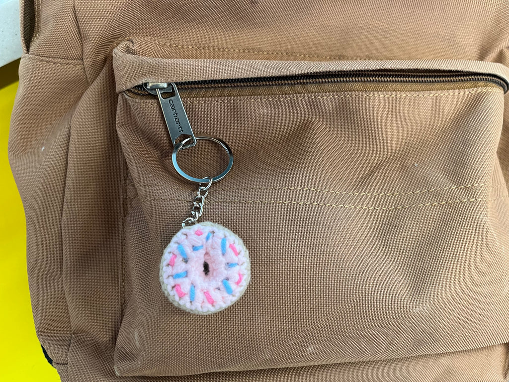 Crochet Mini Donut Keyring/ Cute Donut Bag Charm Handmade